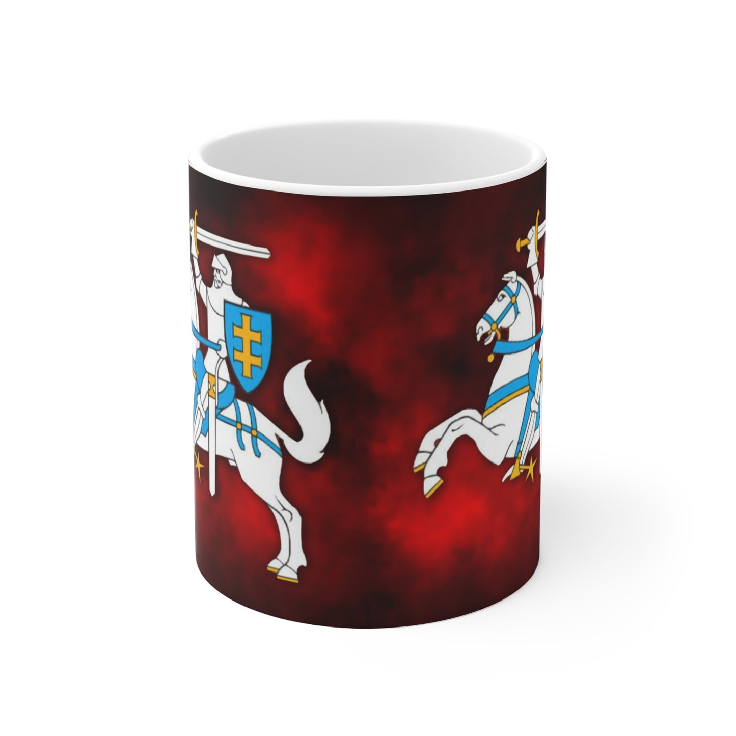 Knight Vytis -Themed Ceramic Coffee Cups - 11oz & 15oz - Perfect for Medieval Fans & Gift Giving