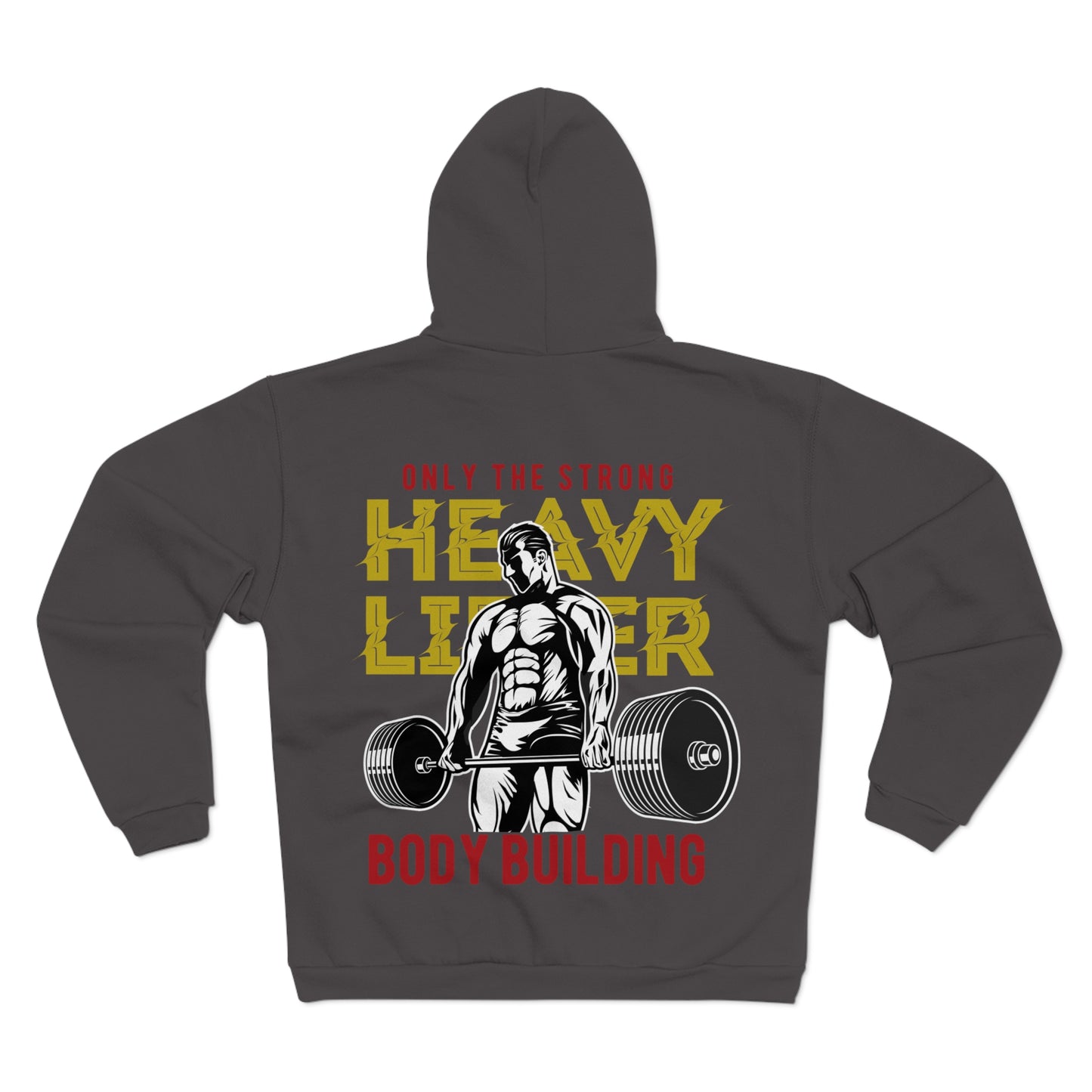 Unisex Heavy Lifter Zip Hoodie - Bold Bodybuilding Design
