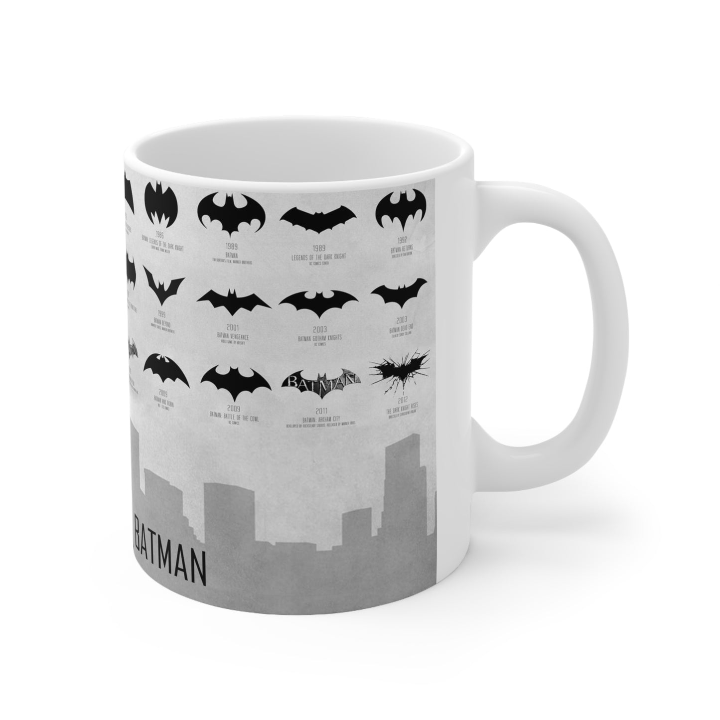 Batman Evolution Ceramic Coffee Cup - 11oz & 15oz, Perfect for Fans and Collectors