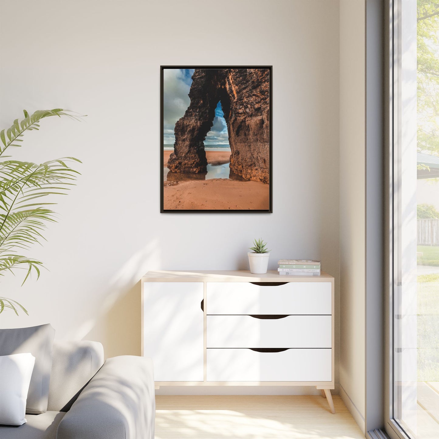 Ballybunion Cliff Matte Canvas, Framed (Multi-color)