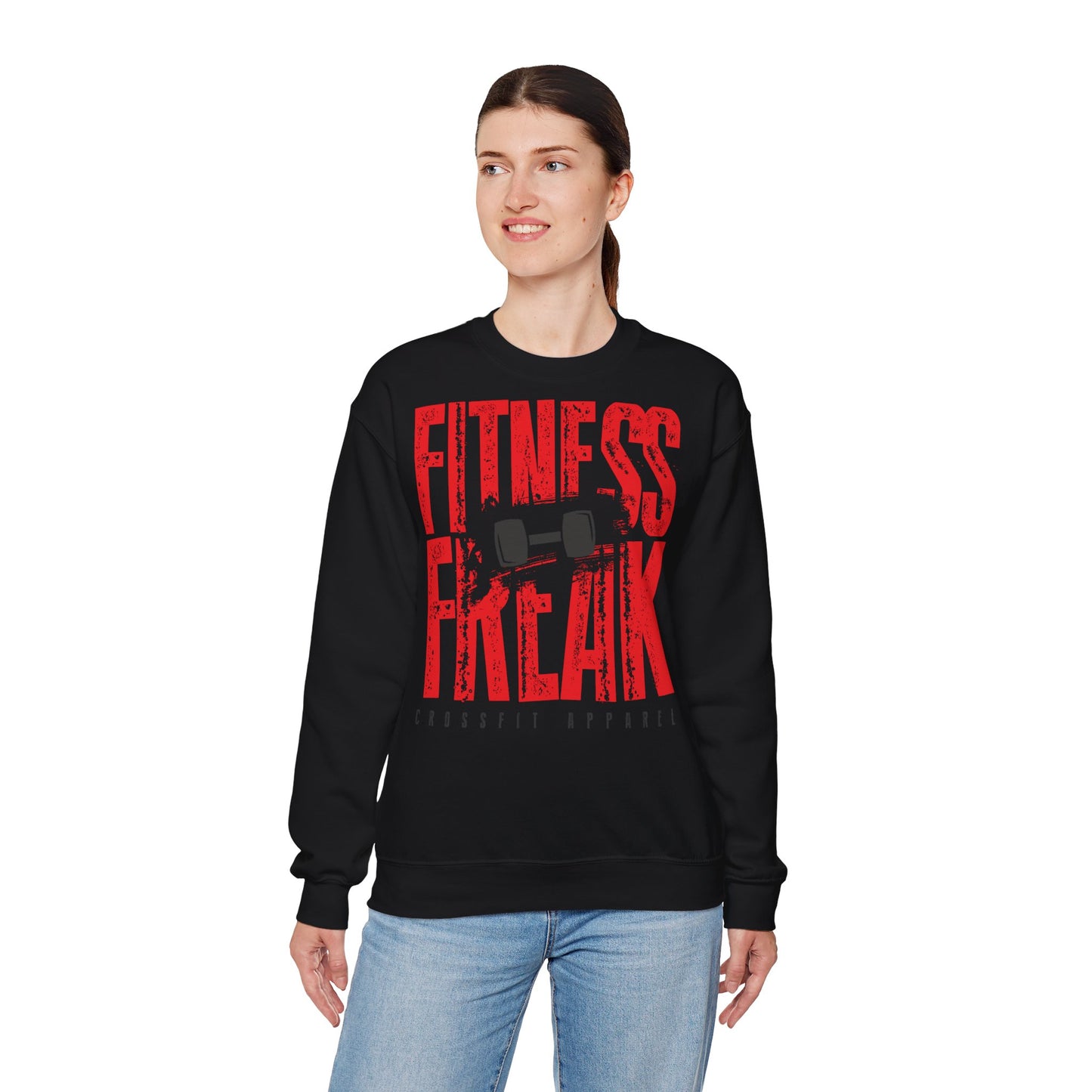 Fitness Freak Crewneck Sweatshirt - Cozy CrossFit Apparel for Gym Enthusiasts