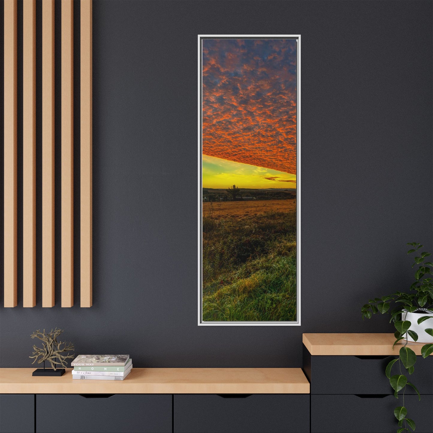 Cloudy Sunset Matte Canvas, Framed (Multi-color)