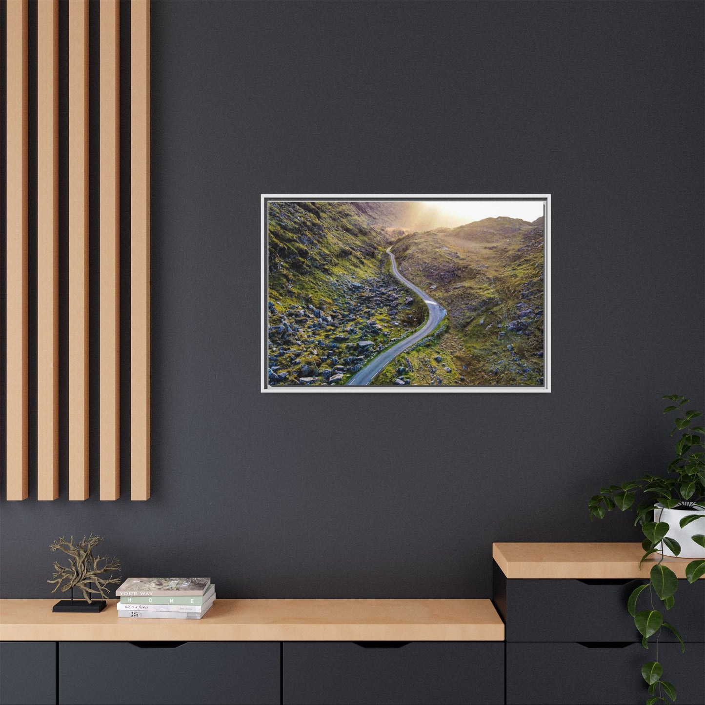 Valley Road Matte Canvas, Framed (Multi-color)