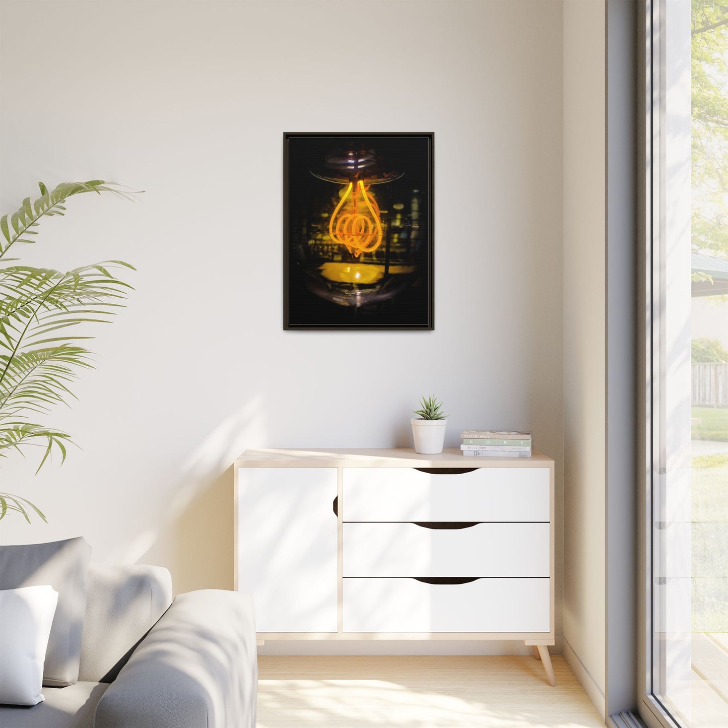 Bulb Matte Canvas, Framed (Multi-color)