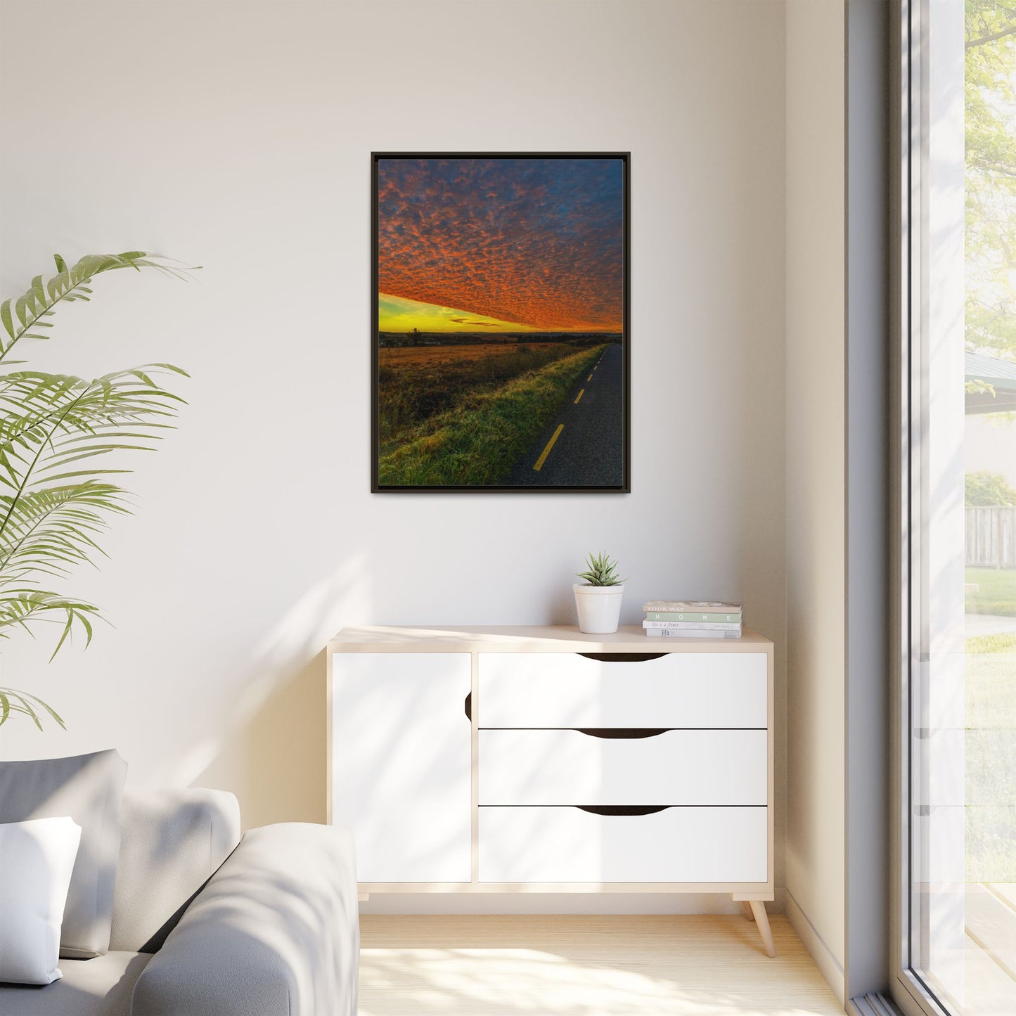 Cloudy Sunset Matte Canvas, Framed (Multi-color)