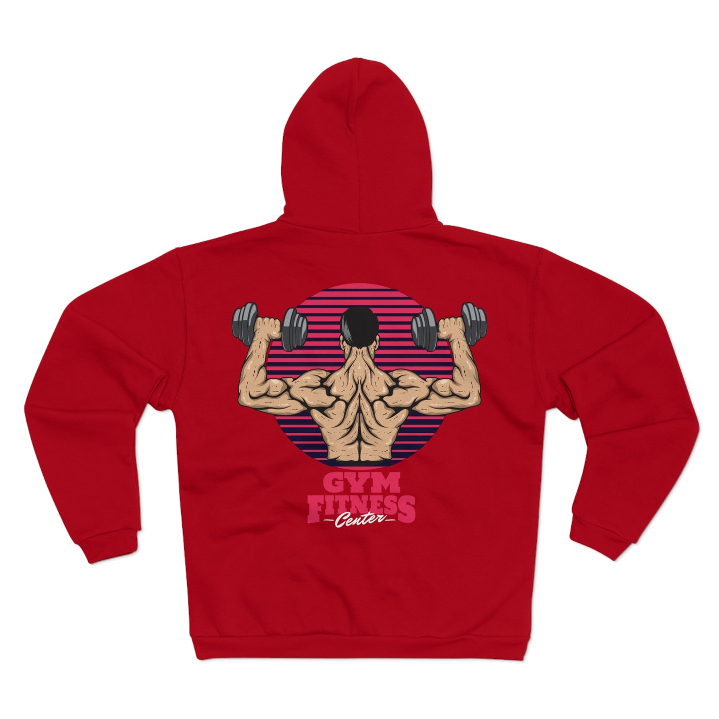 Motivational Gym Fitness Unisex Hooded Zip Sweatshirt