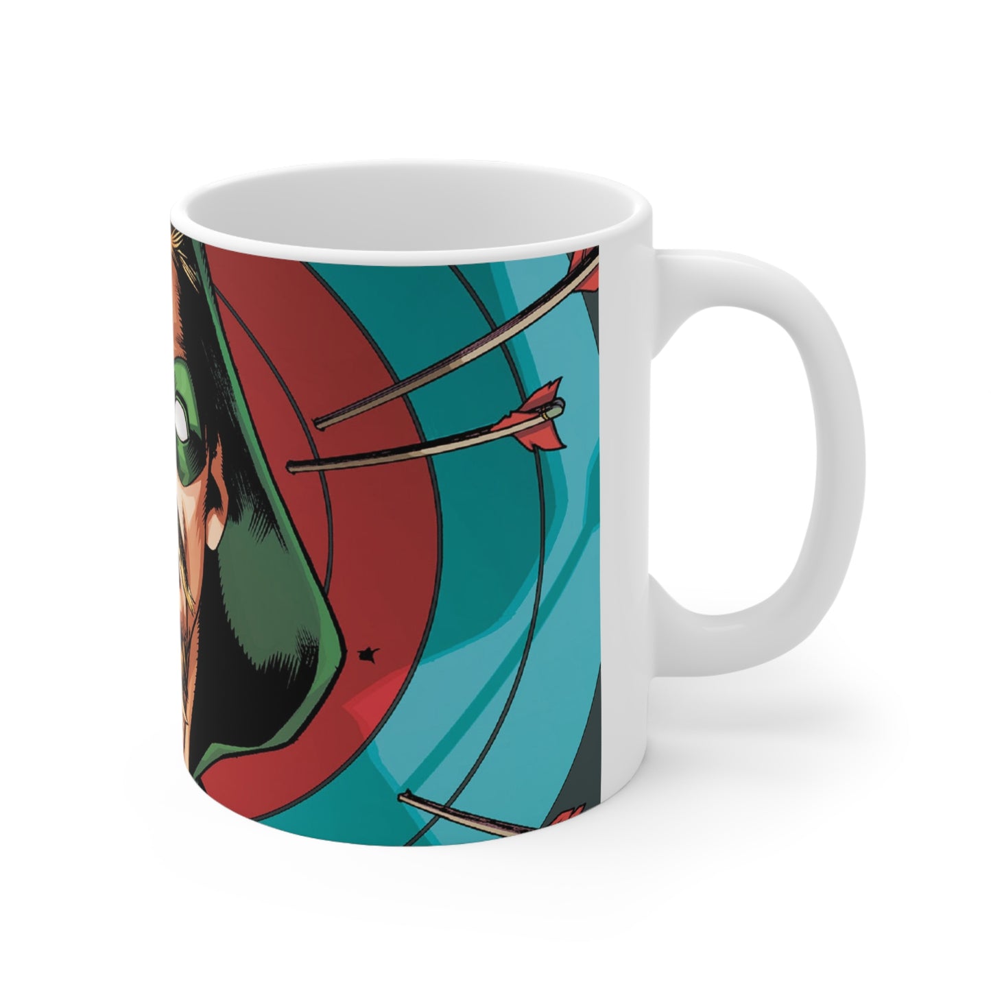 Green Archer Ceramic Coffee Cup - Heroic Design for Comic Fans