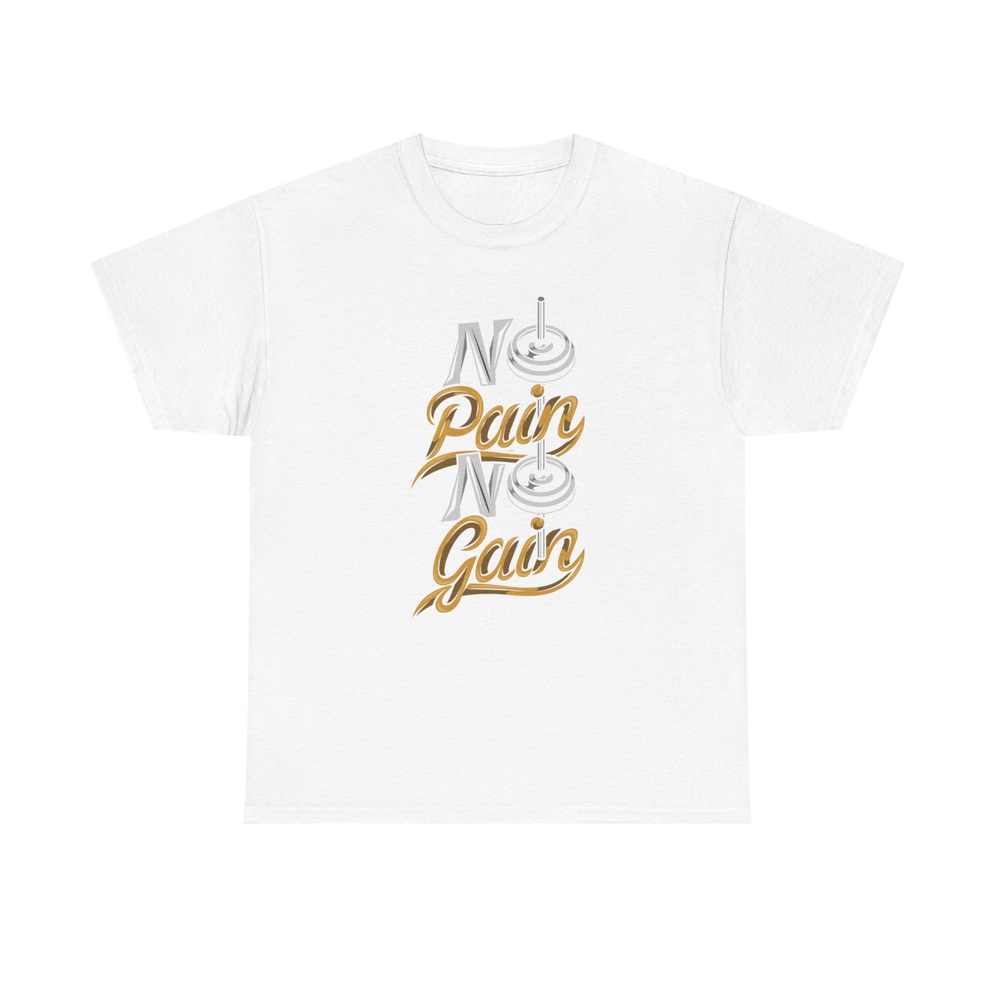 Motivational Workout Tee - 'No Pain No Gain' Unisex Heavy Cotton T-Shirt