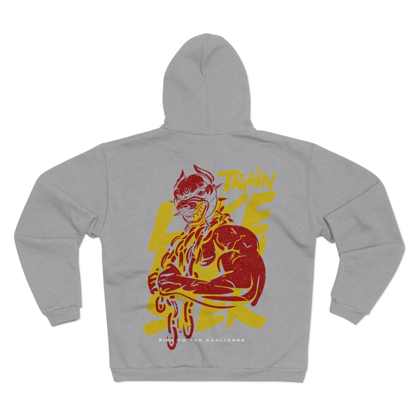 "Train Like a Beast" Unisex Hooded Zip Sweatshirt - Motivational Gym Apparel