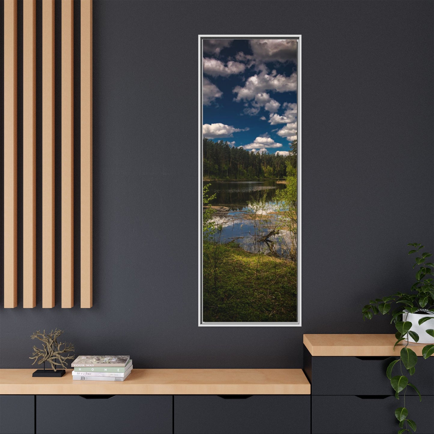 Vilnius Lake Matte Canvas, Framed (Multi-color)