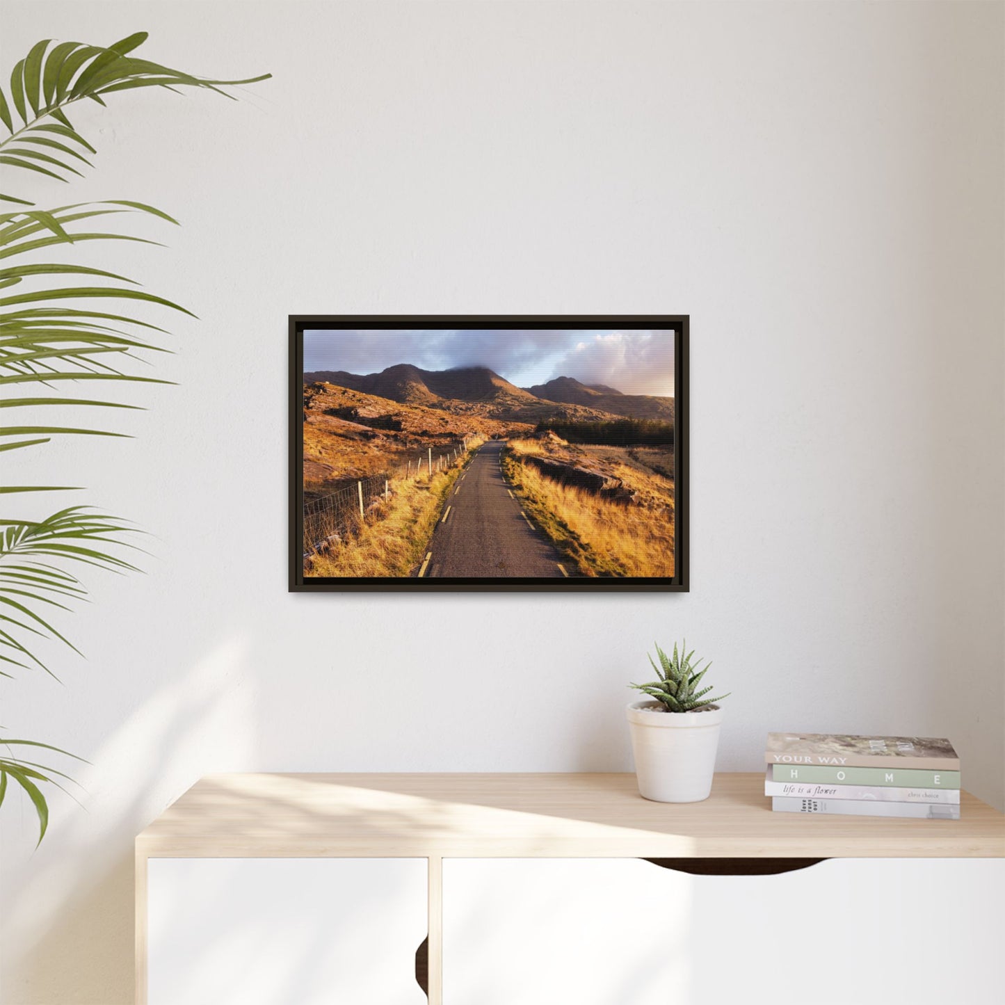 Sunset Road Matte Canvas, Framed (Multi-color)