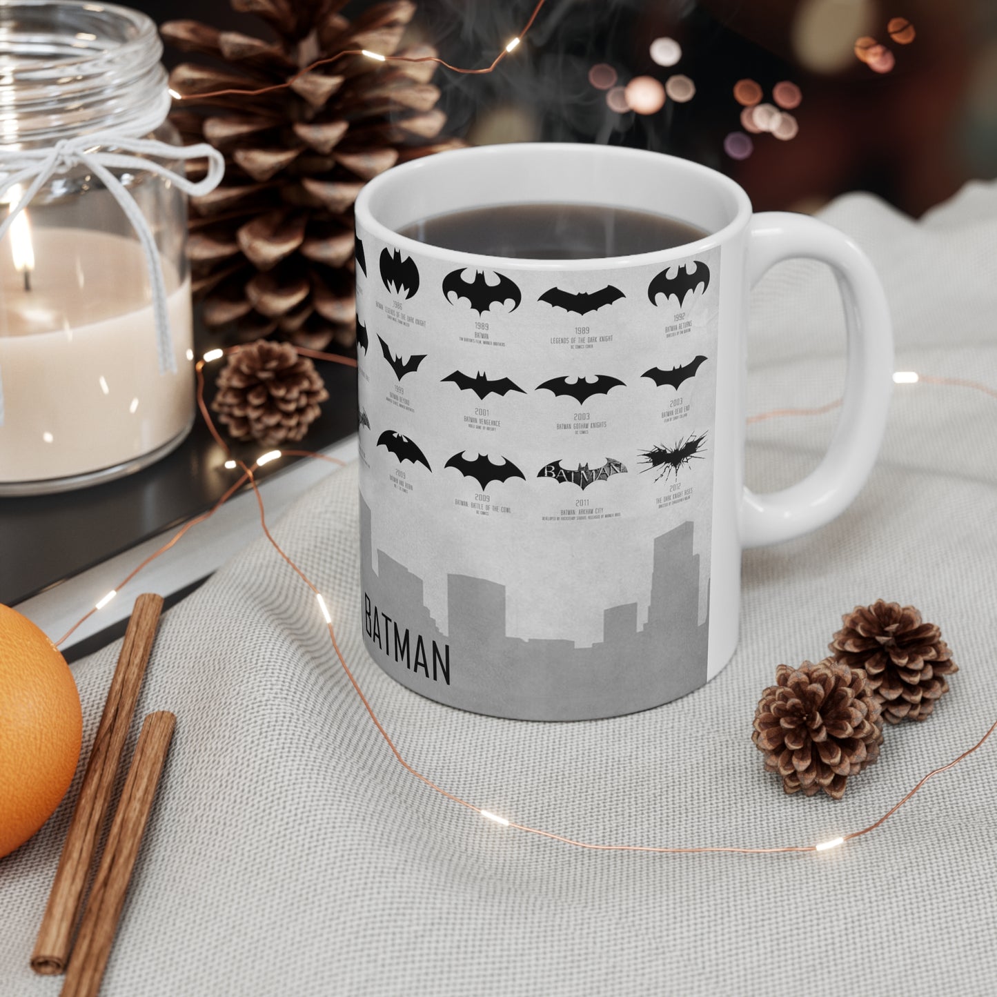 Batman Evolution Ceramic Coffee Cup - 11oz & 15oz, Perfect for Fans and Collectors