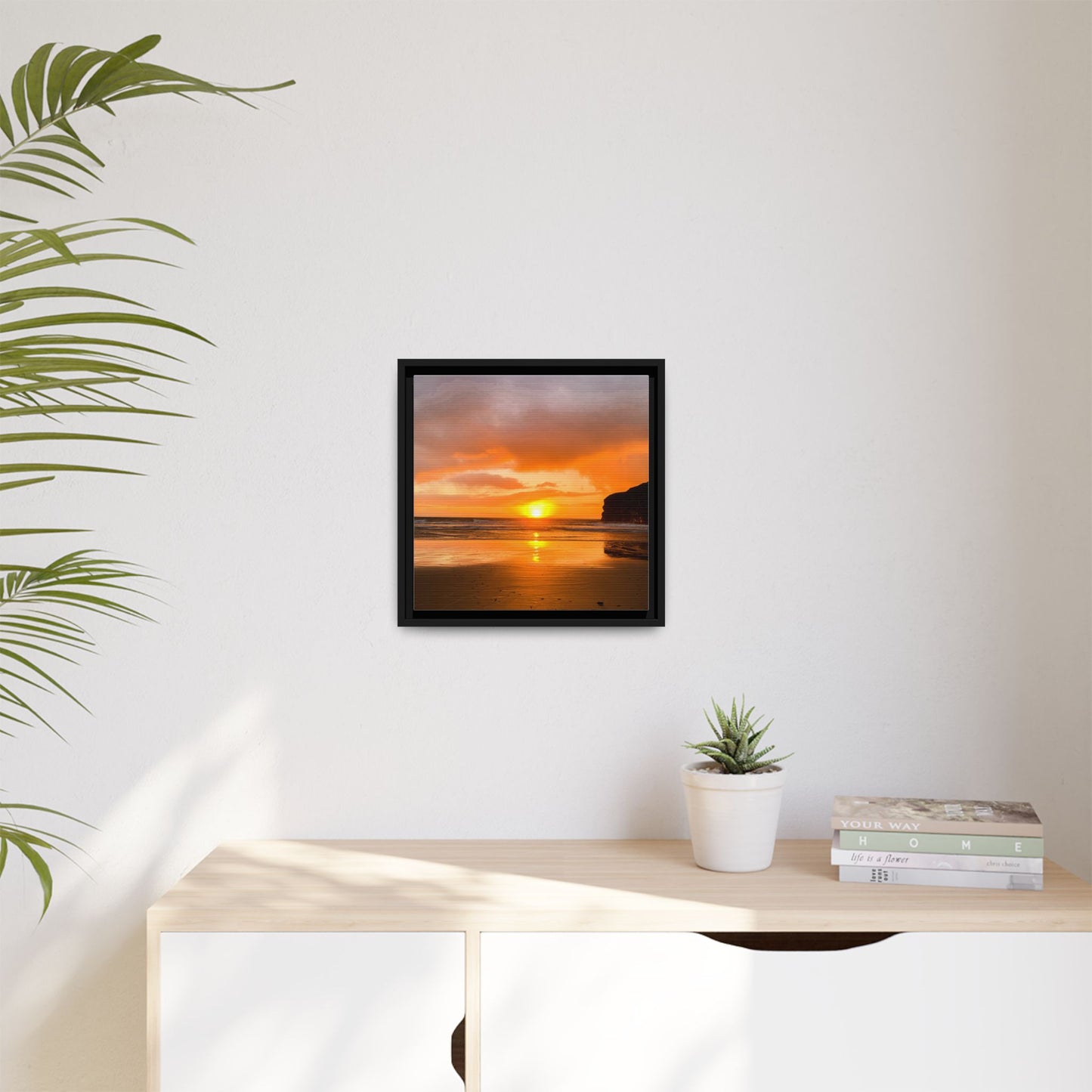 Sunset in Ballybunion Matte Canvas, Framed (Multi-color)