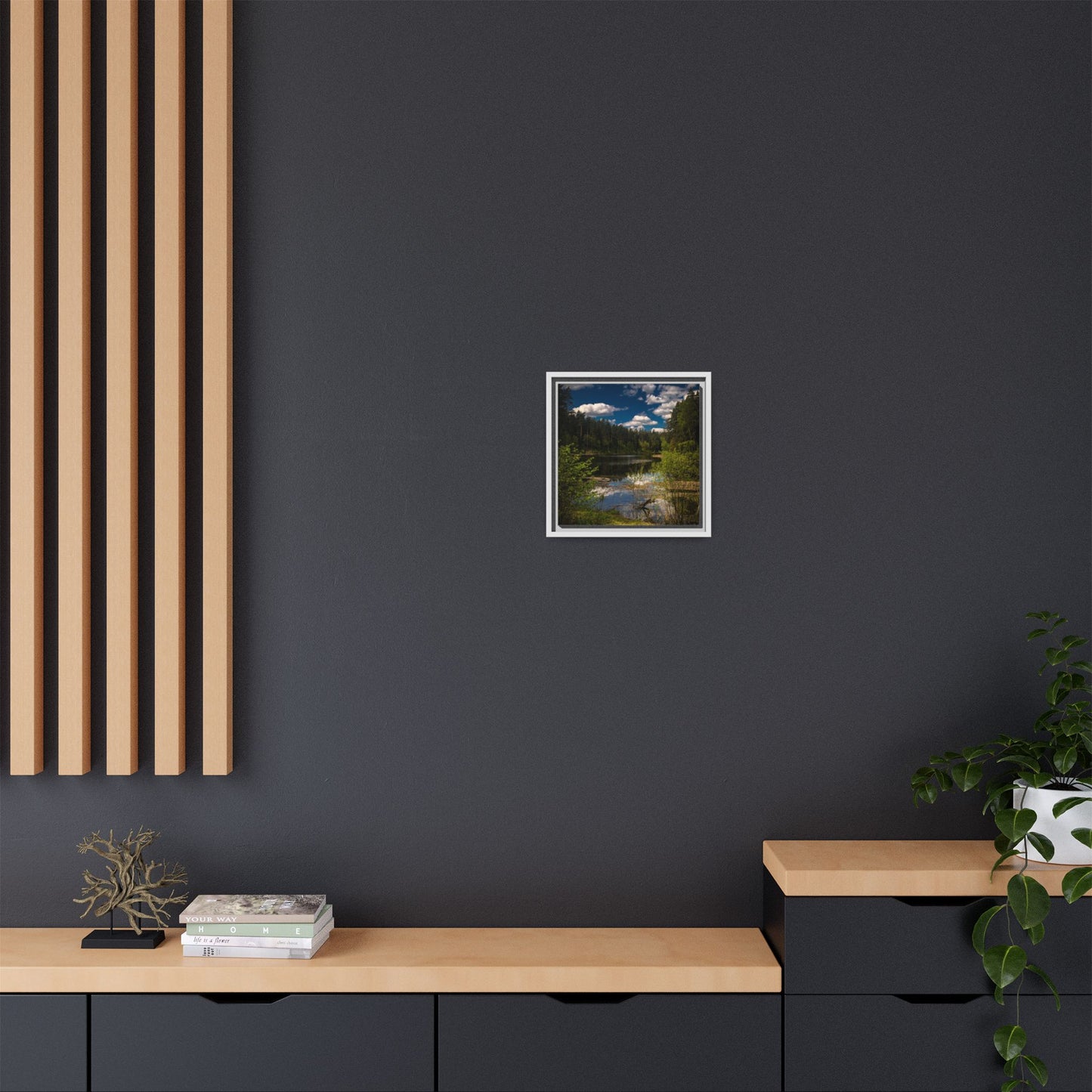 Vilnius Lake Matte Canvas, Framed (Multi-color)