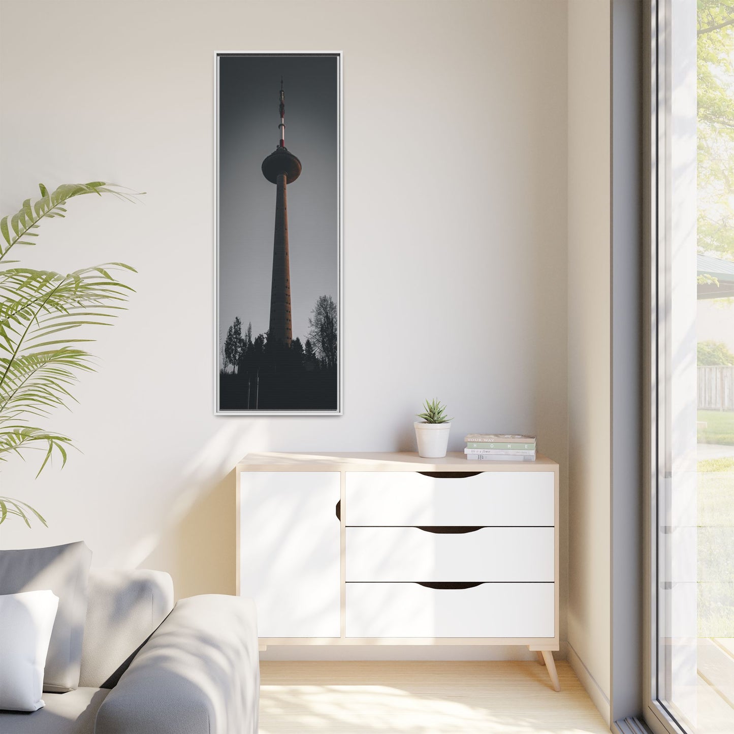 TV Tower Matte Canvas, Framed (Multi-color)