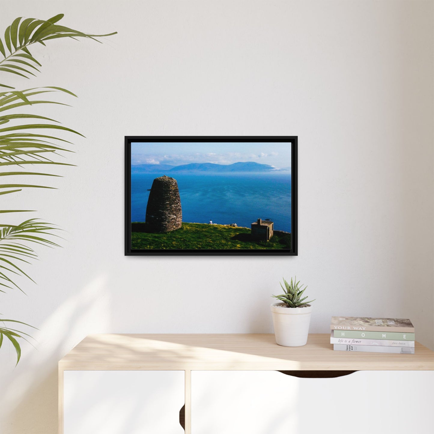Ask Tower Matte Canvas, Framed (Multi-color)