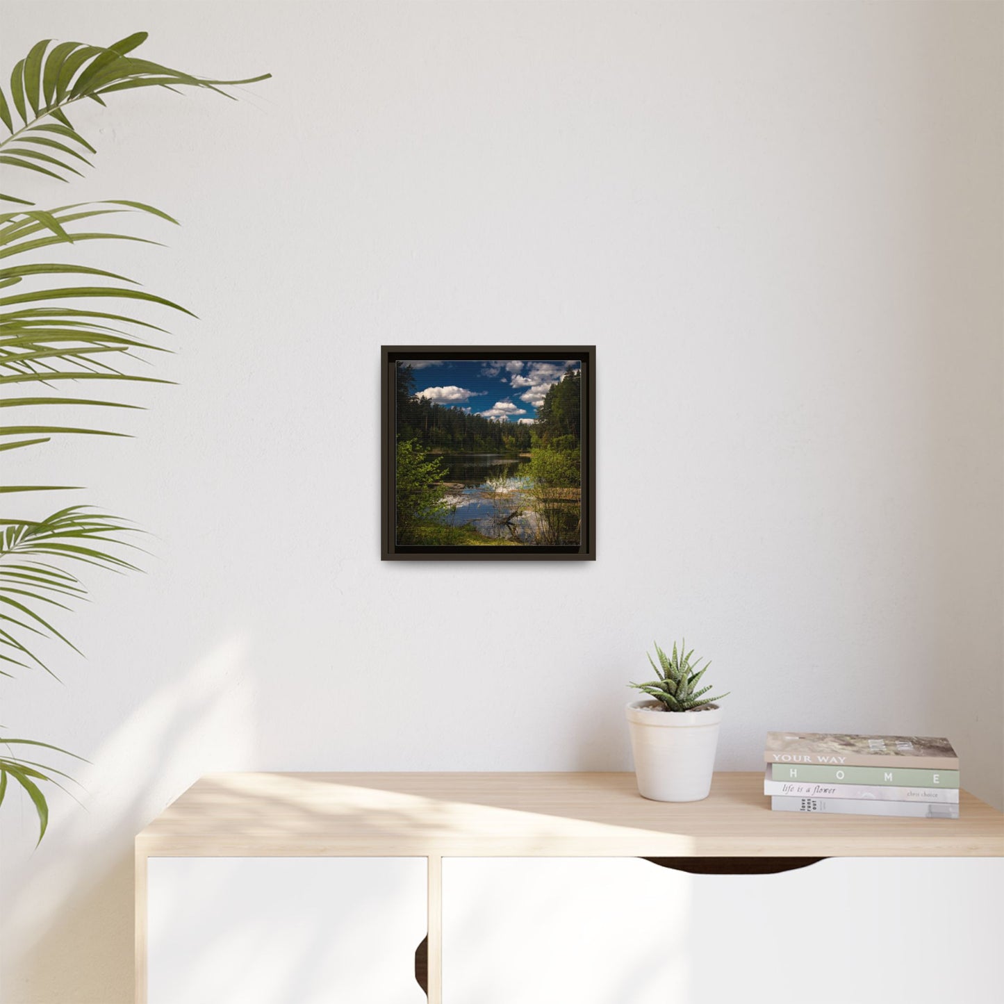 Vilnius Lake Matte Canvas, Framed (Multi-color)