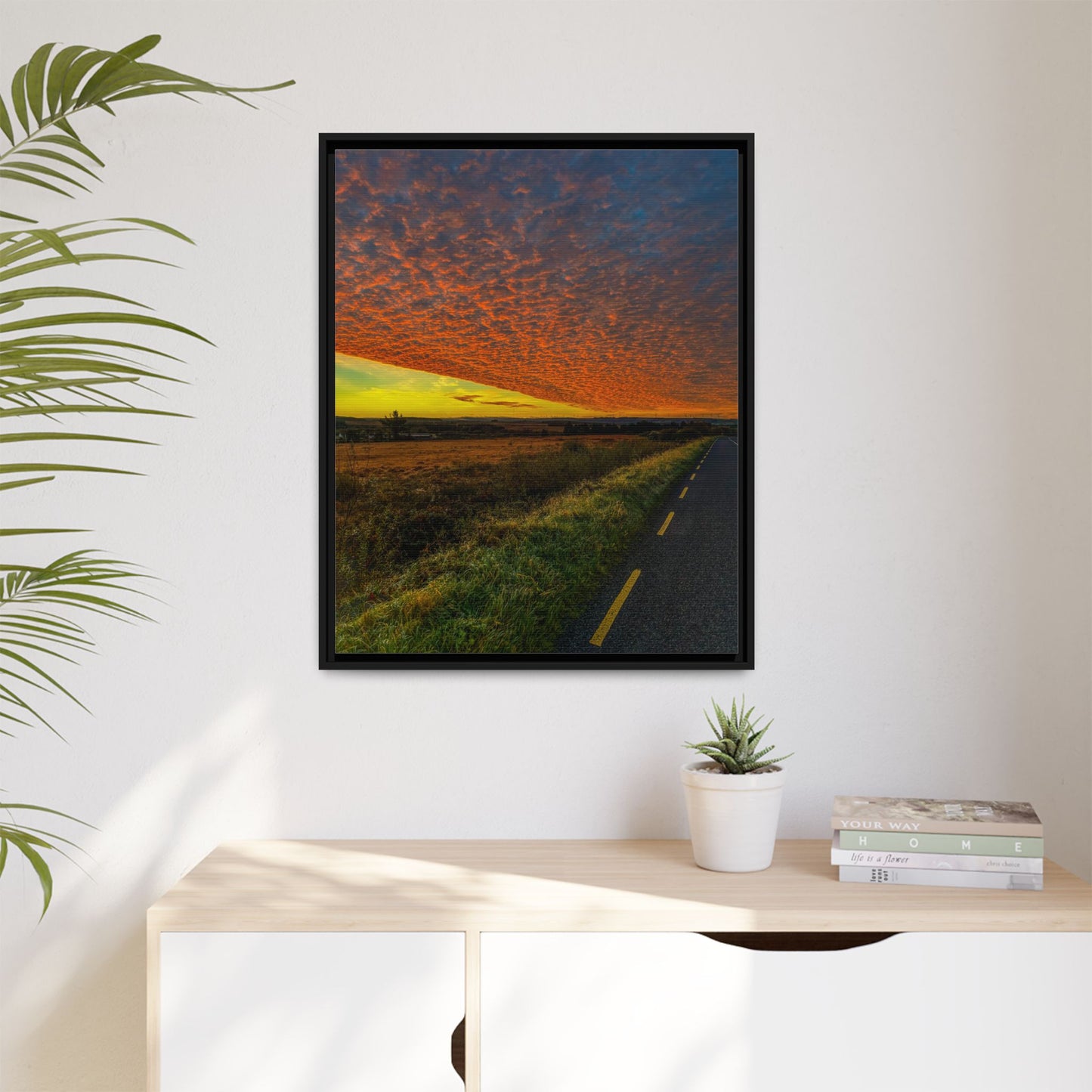 Cloudy Sunset Matte Canvas, Framed (Multi-color)