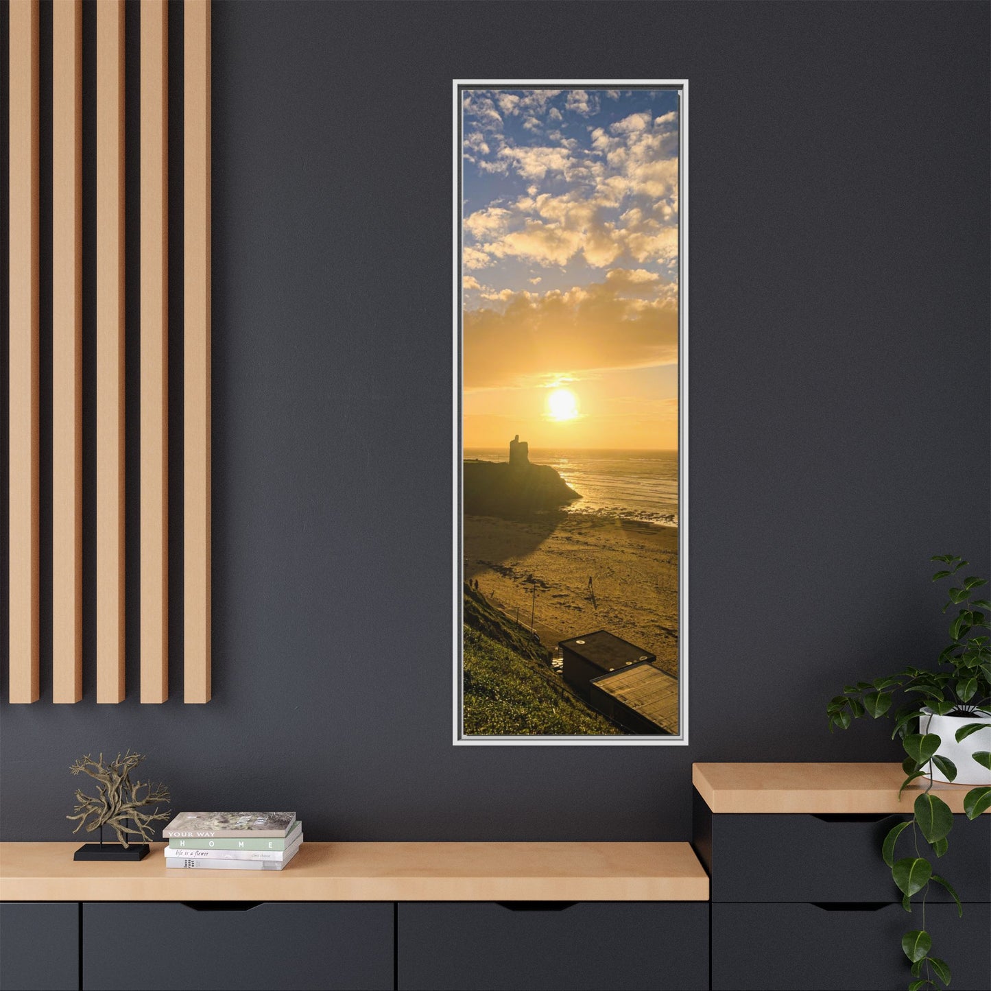 Ballybunion Sunset Castle Matte Canvas, Framed (Multi-color)