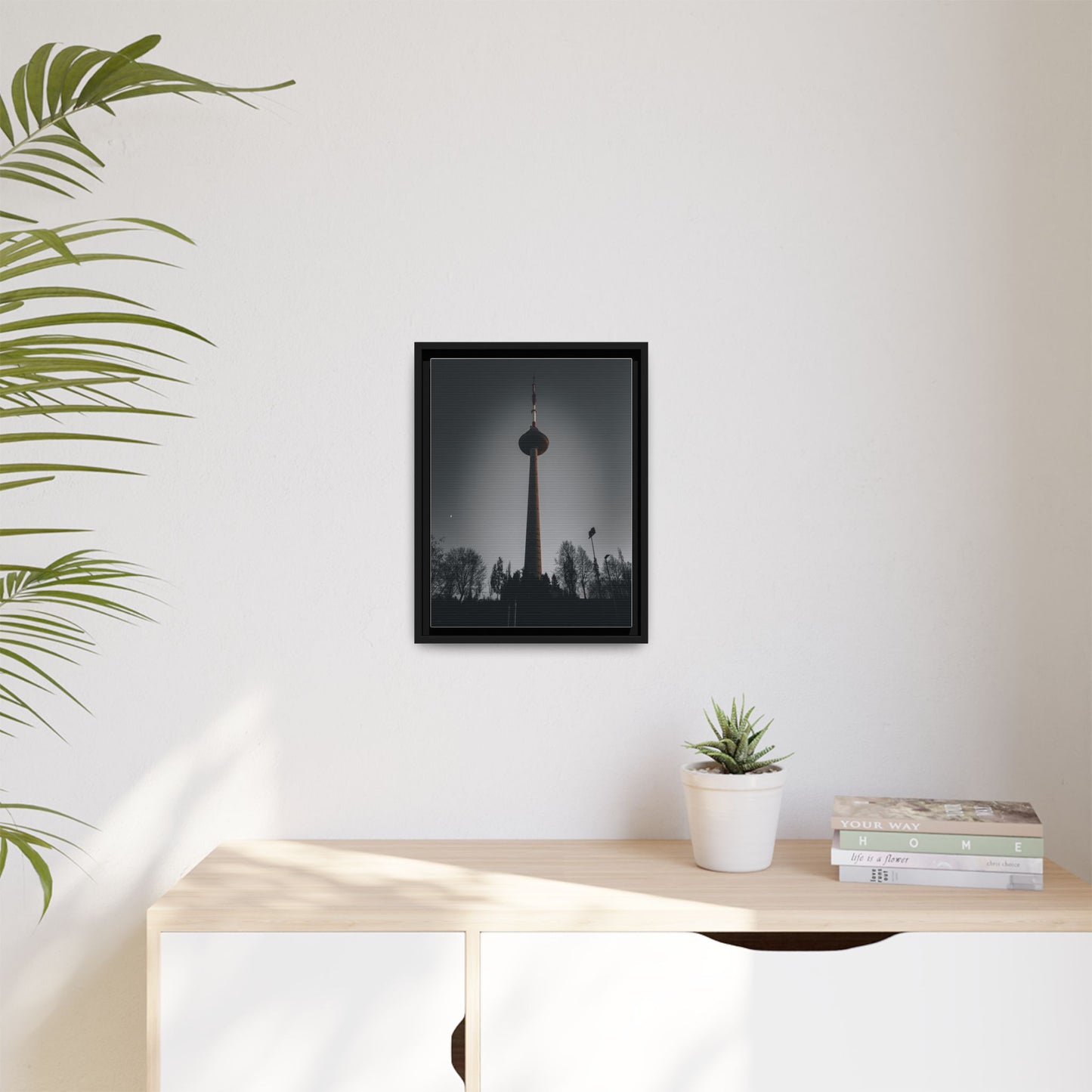TV Tower Matte Canvas, Framed (Multi-color)