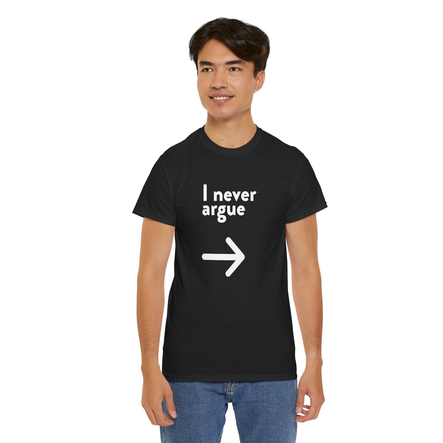 I Never Argue Left Black Unisex Heavy Cotton Tee