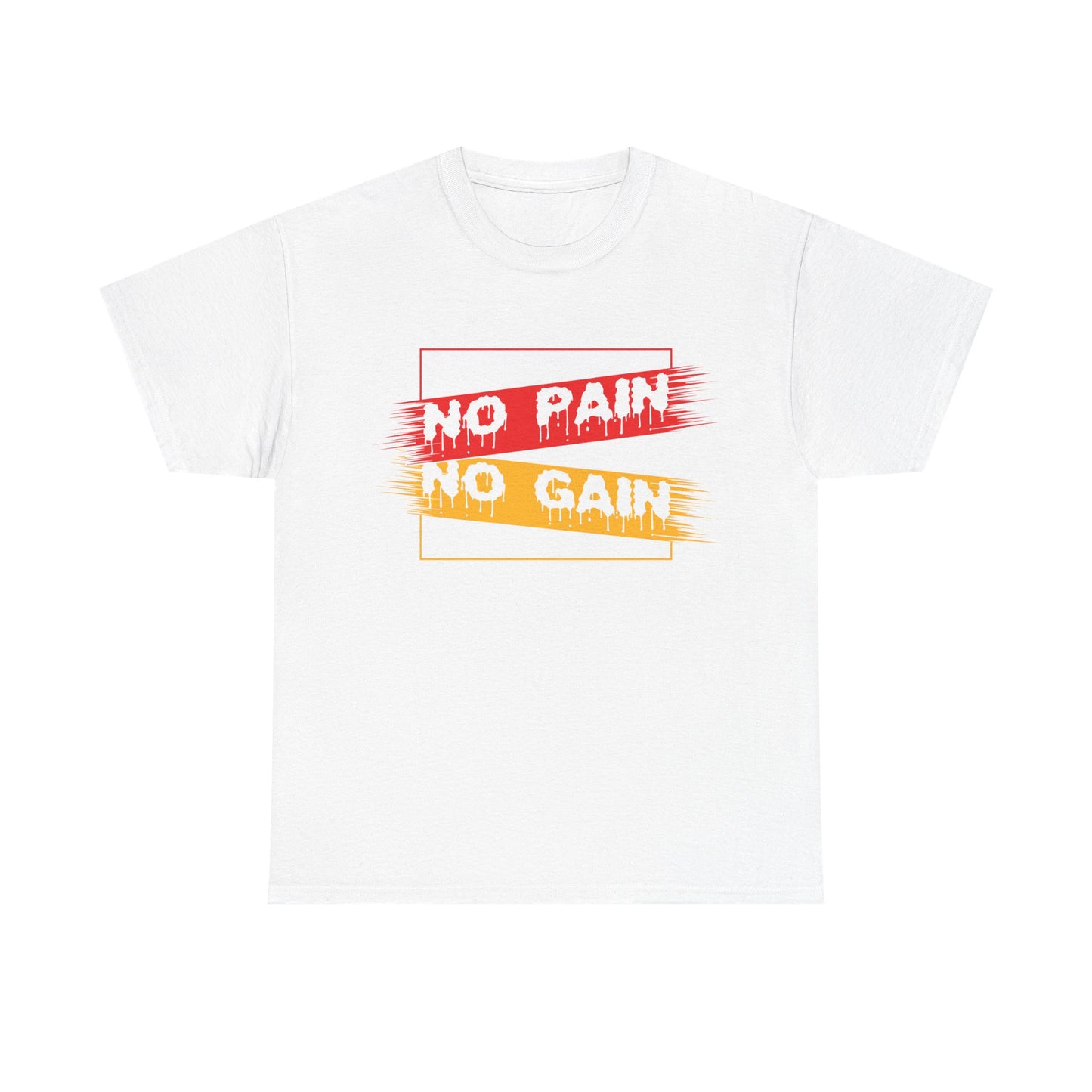 Motivational Unisex Heavy Cotton Tee - "No Pain No Gain" Workout Shirt
