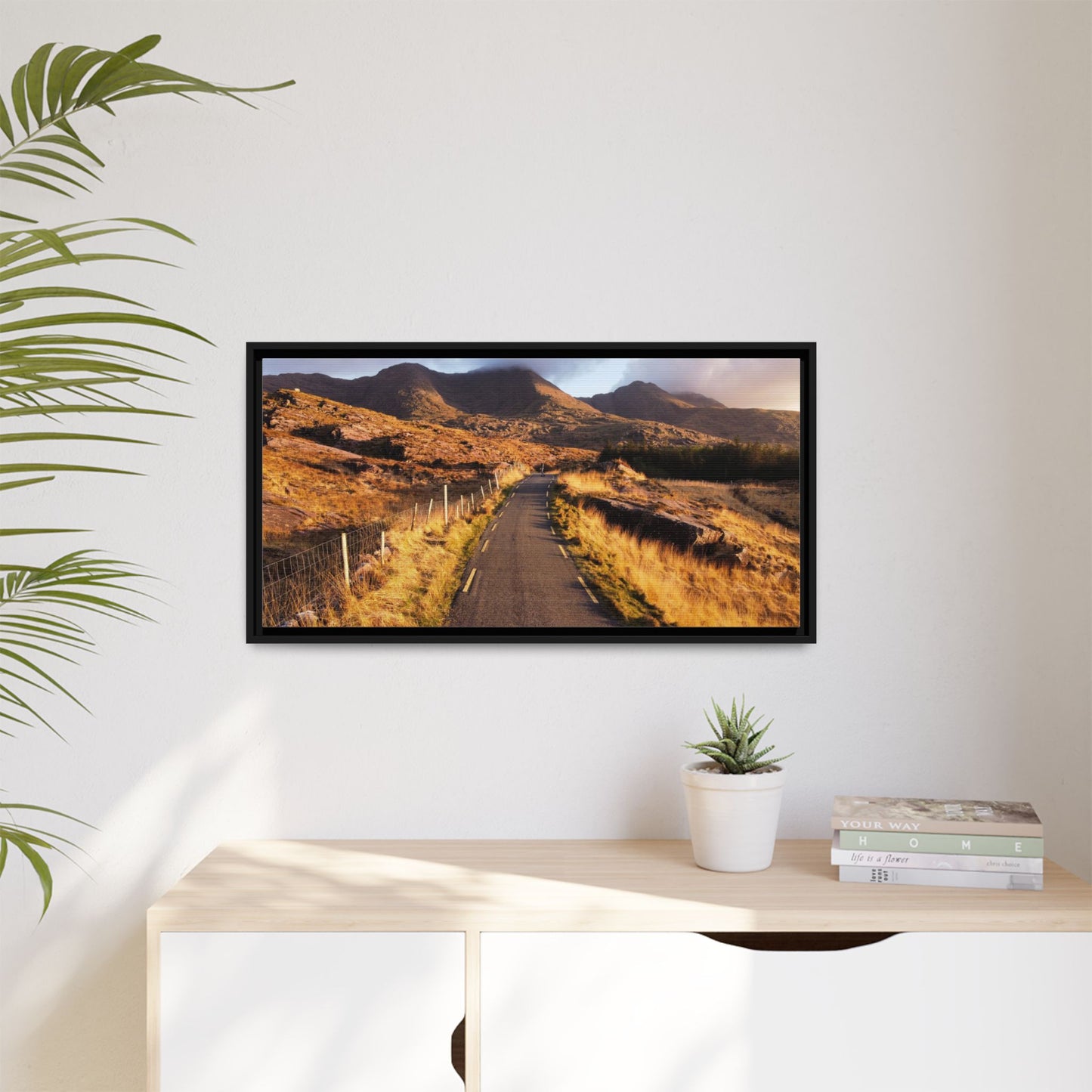 Sunset Road Matte Canvas, Framed (Multi-color)