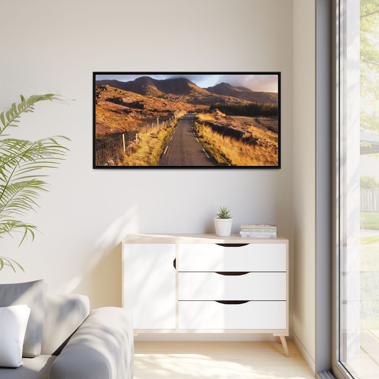Sunset Road Matte Canvas, Framed (Multi-color)