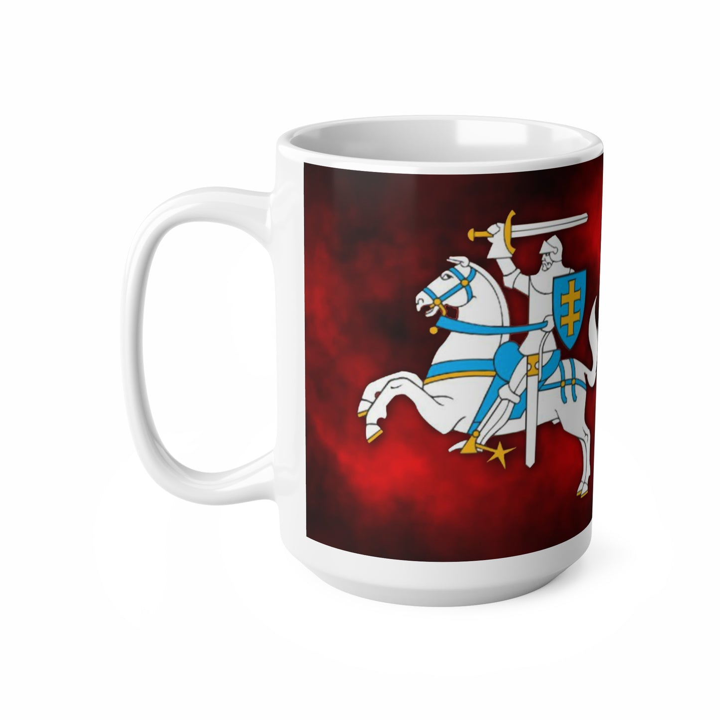 Knight Vytis -Themed Ceramic Coffee Cups - 11oz & 15oz - Perfect for Medieval Fans & Gift Giving