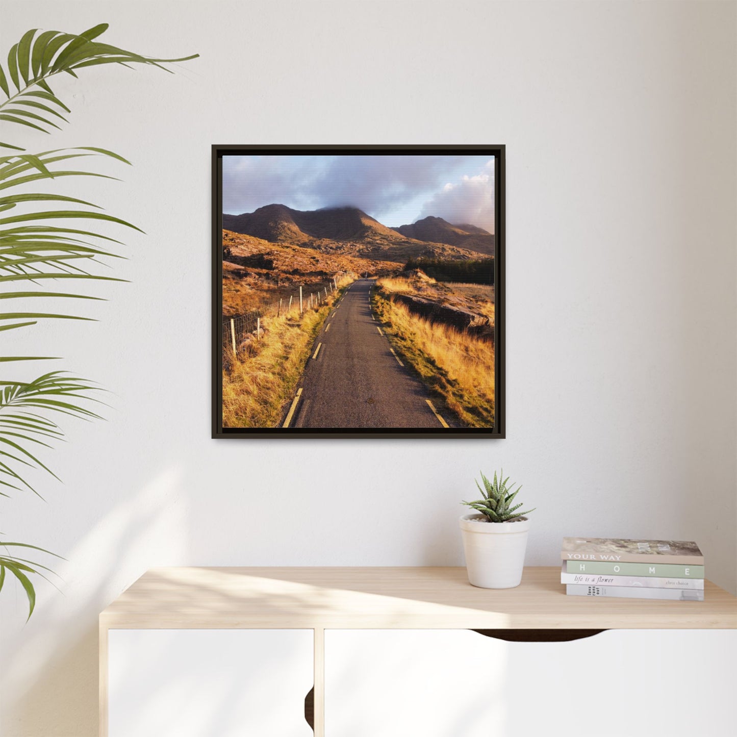 Sunset Road Matte Canvas, Framed (Multi-color)