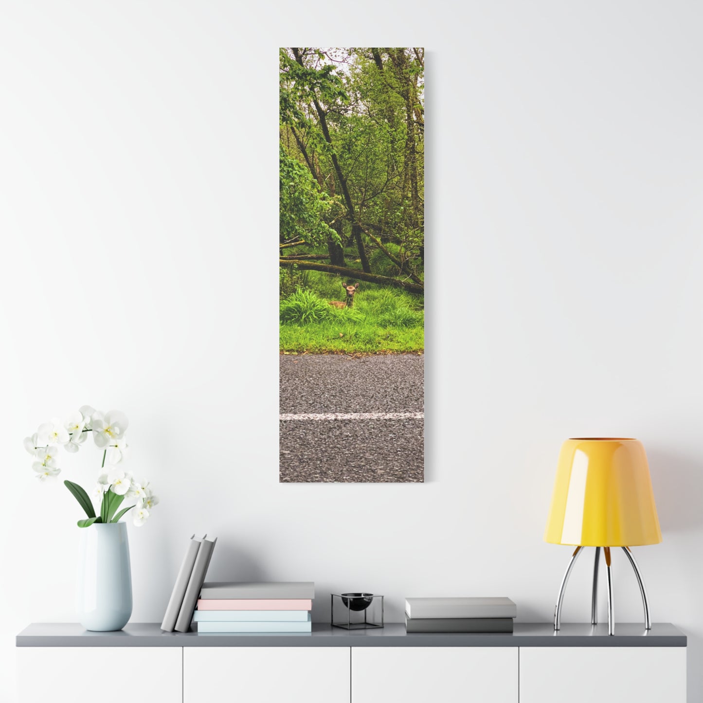 Deer in Ditch Matte Canvas, Stretched, 1.25"