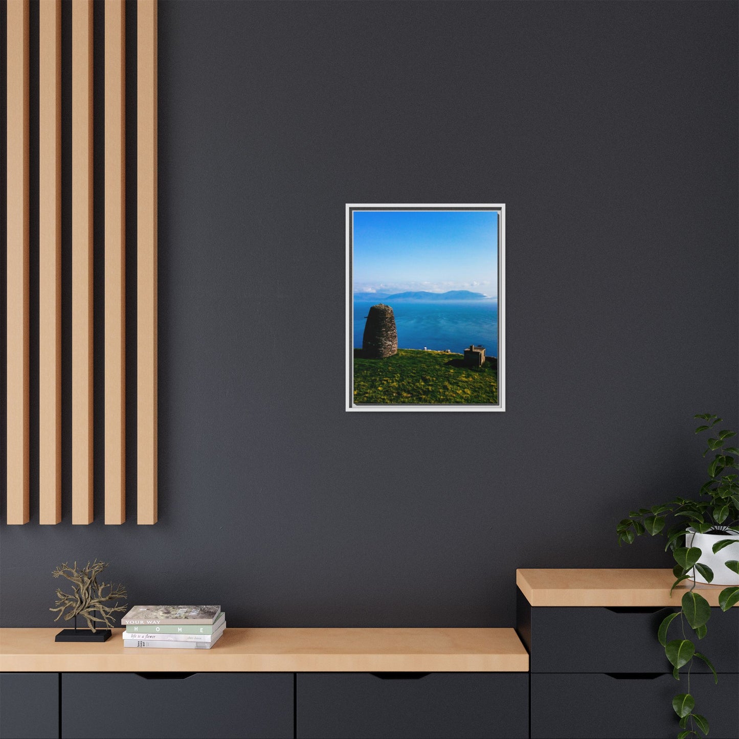 Ask Tower Matte Canvas, Framed (Multi-color)