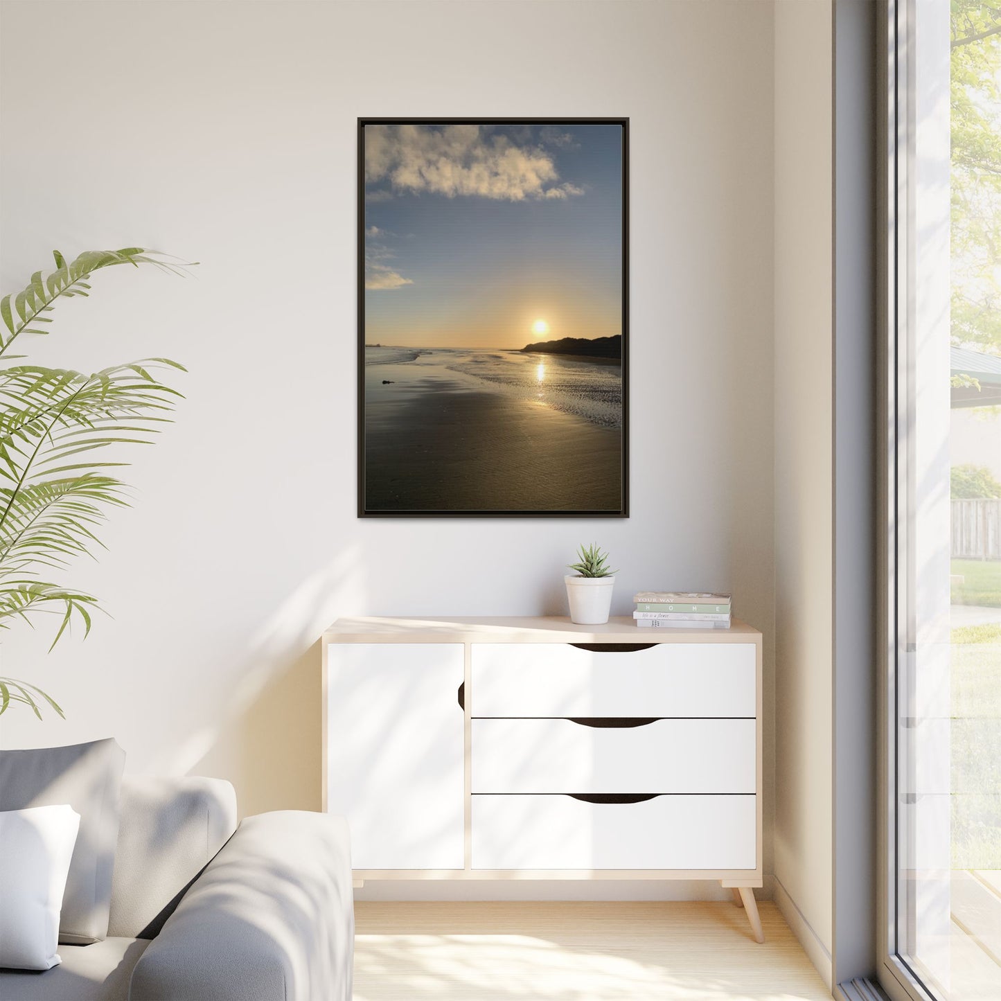 Sunset Matte Canvas, Framed (Multi-color)