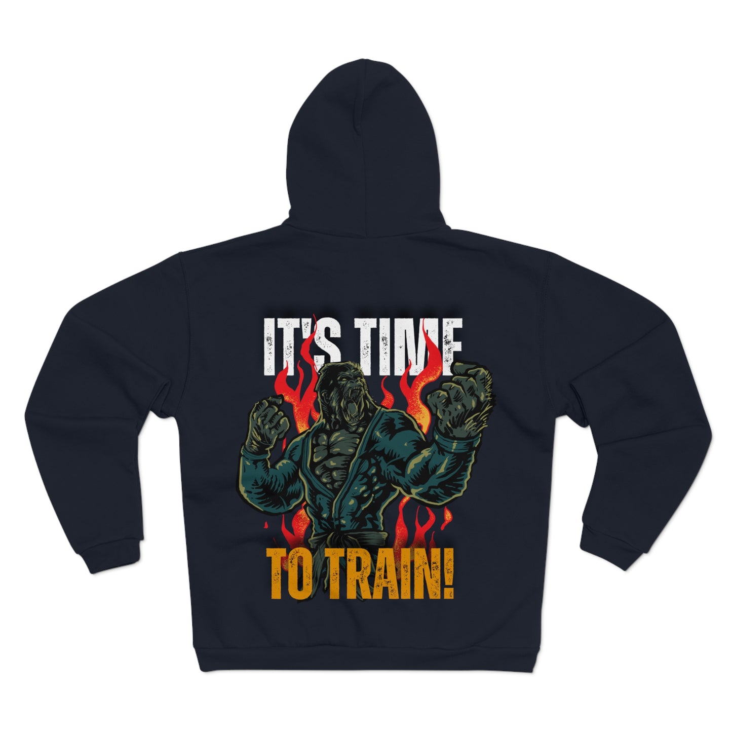Unisex Zip Sweatshirt - "It’s Time to Train!" Motivational Gym Hoodie