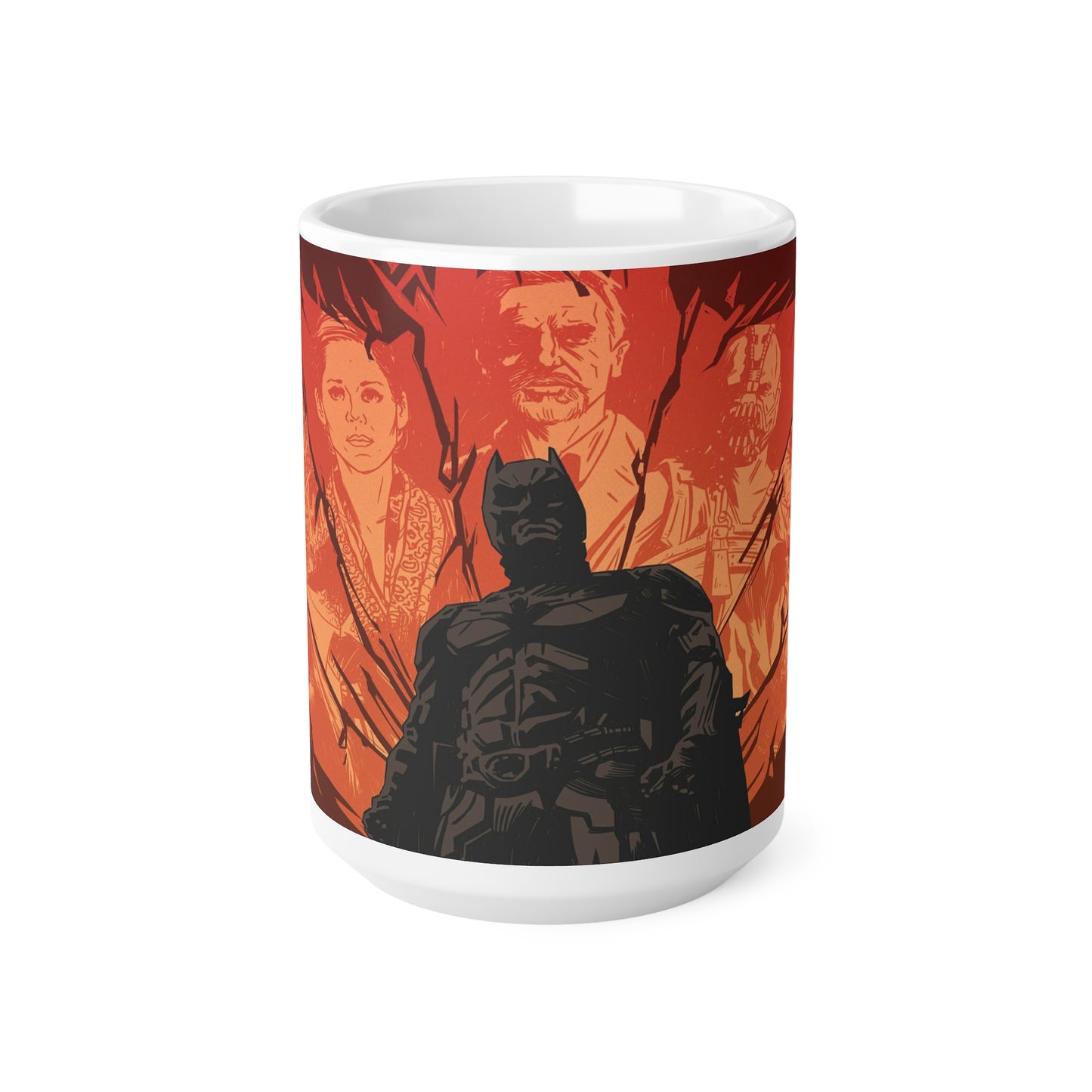 Heroic Ceramic Coffee Cups - 11oz & 15oz, Batman-Inspired Design for Coffee Lovers