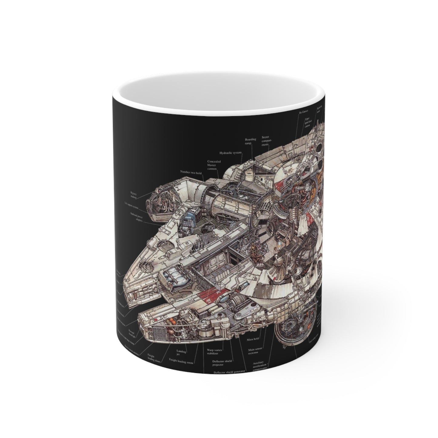 Stylish Spaceship Design Ceramic Coffee Cups, 11oz, 15oz