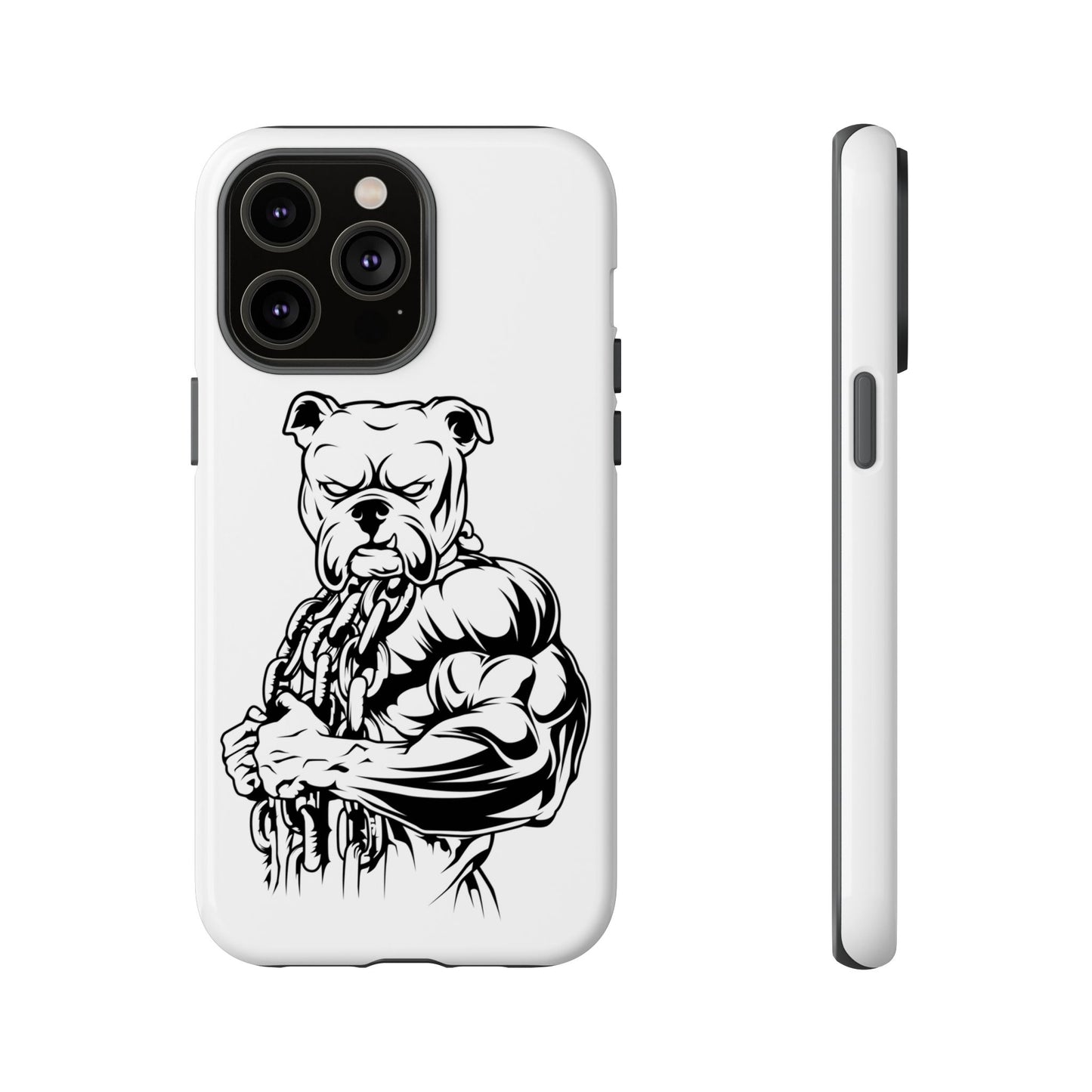 Tough Cases: Strong Bulldog Phone Case - Perfect for Dog Lovers and Fitness Enthusiasts