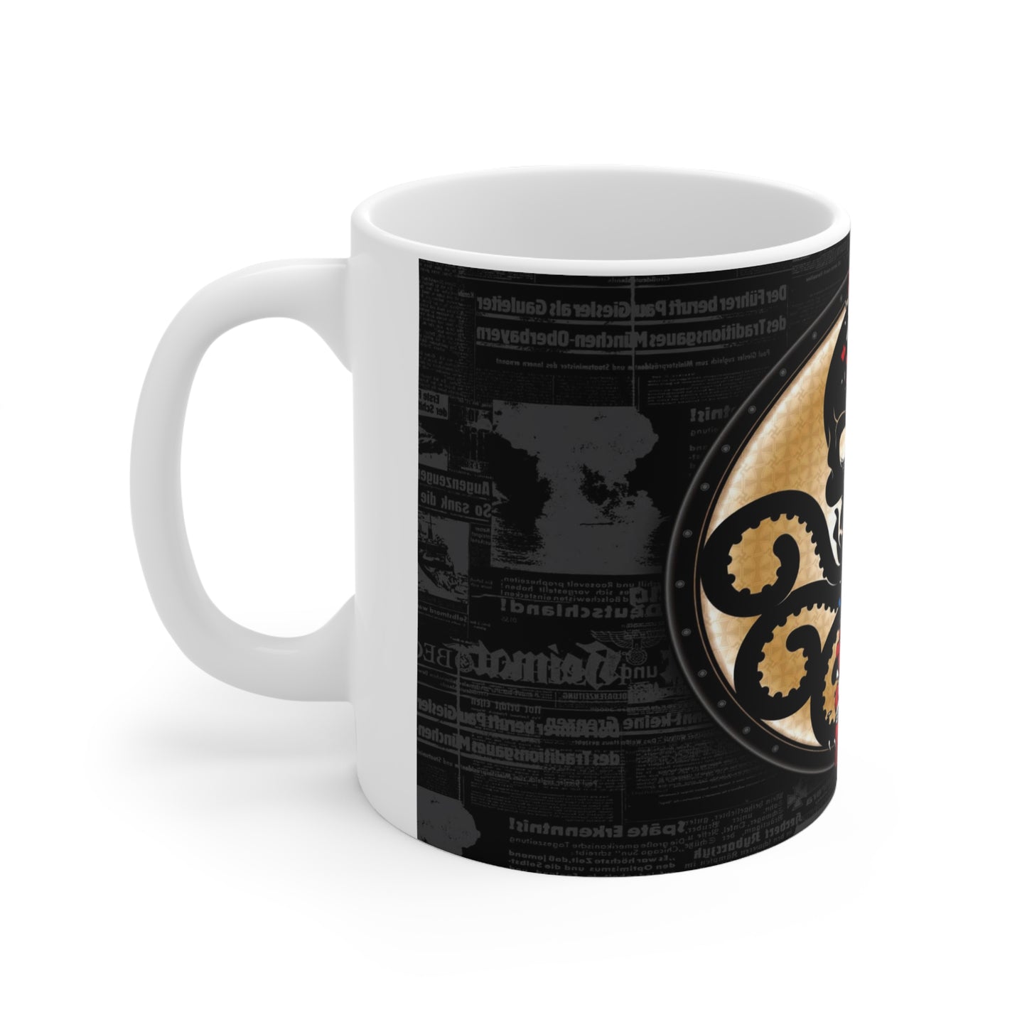 Octopus Shield Ceramic Coffee Mug - 11oz & 15oz | Unique Gift for Marine Life Lovers & Superhero Fans