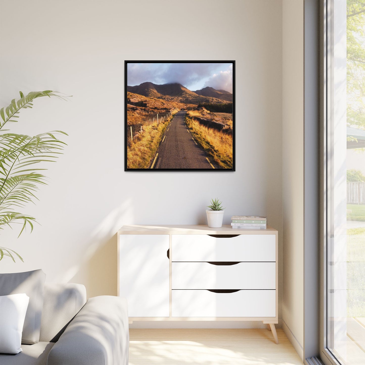 Sunset Road Matte Canvas, Framed (Multi-color)