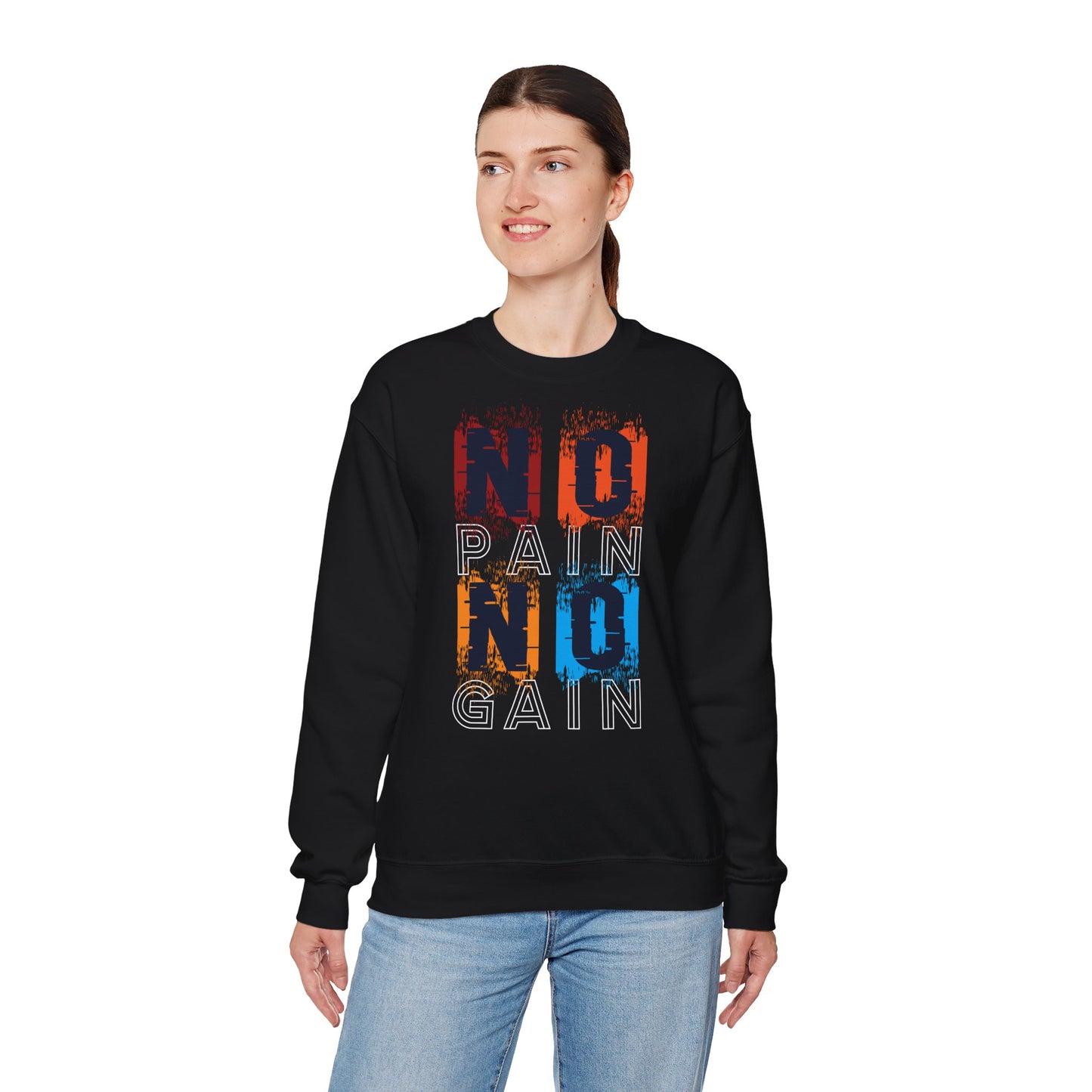No Pain No Gain Crewneck Sweatshirt - Motivational Fitness Apparel