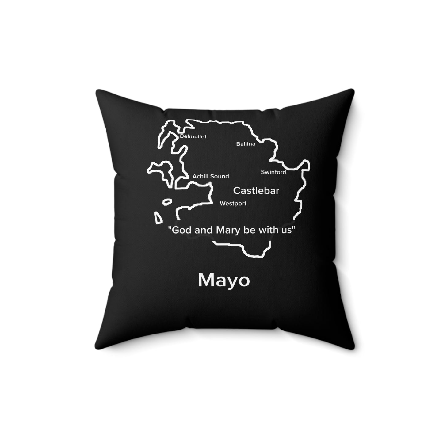 Mayo Spun Polyester Square Pillow Black Edition 2 Sizes