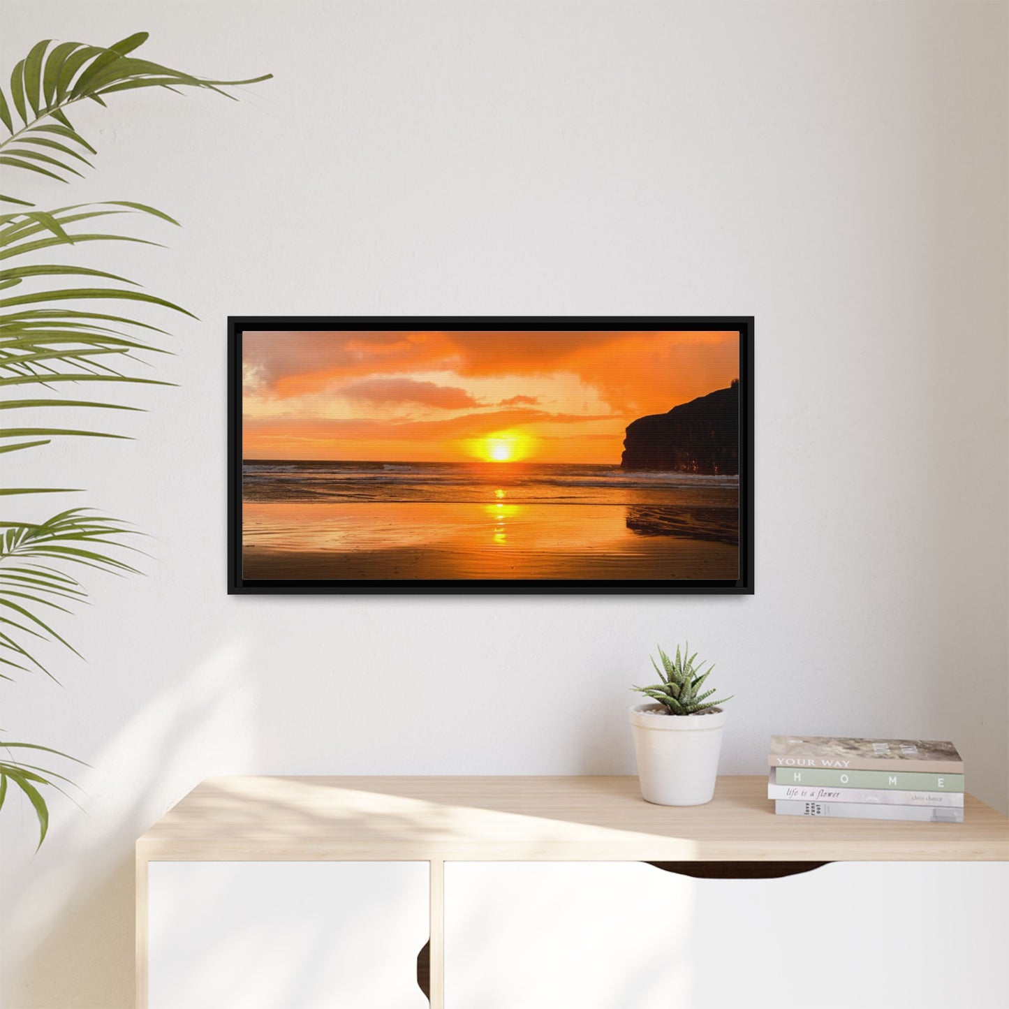 Sunset in Ballybunion Matte Canvas, Framed (Multi-color)