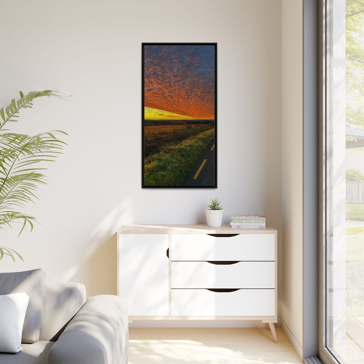 Cloudy Sunset Matte Canvas, Framed (Multi-color)