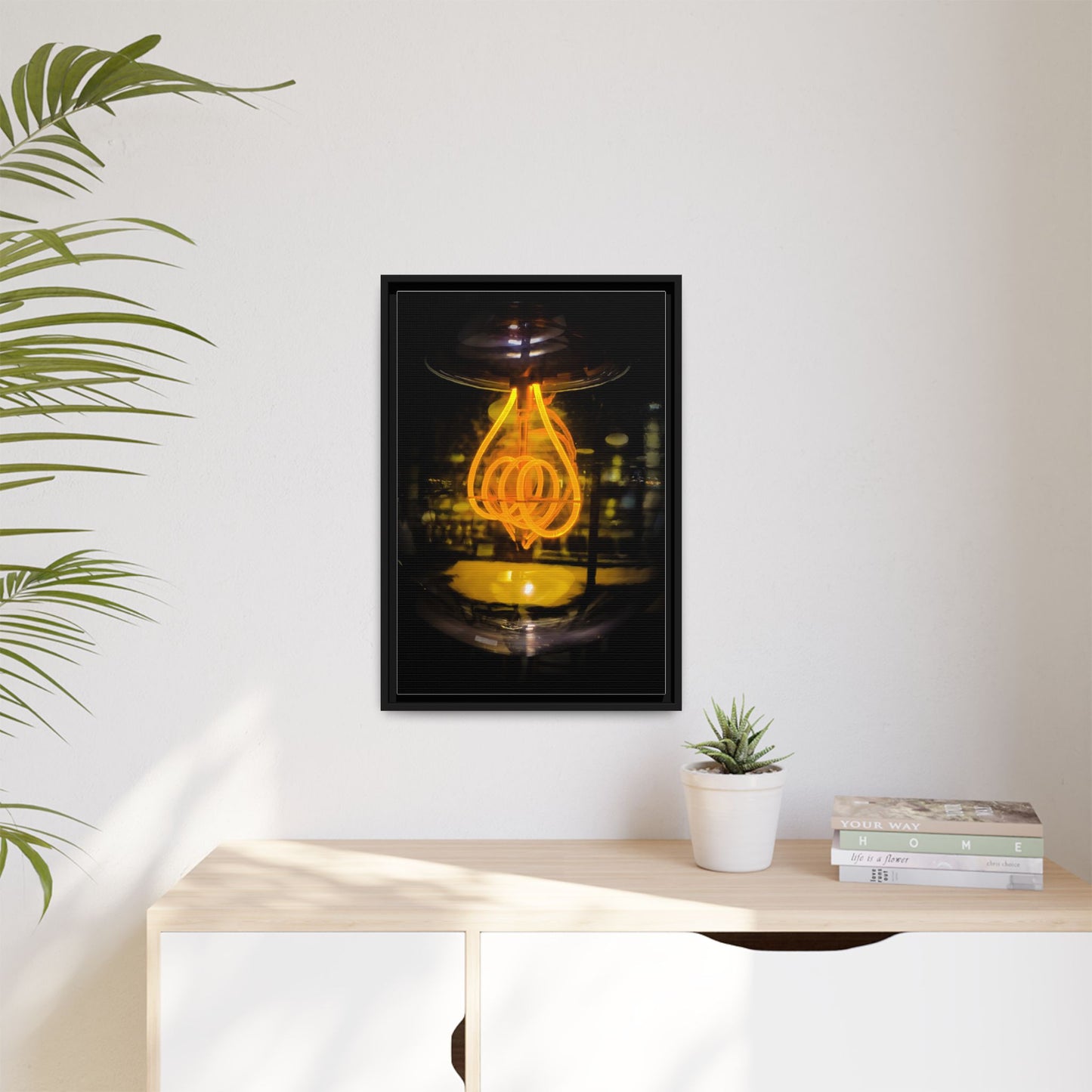 Bulb Matte Canvas, Framed (Multi-color)