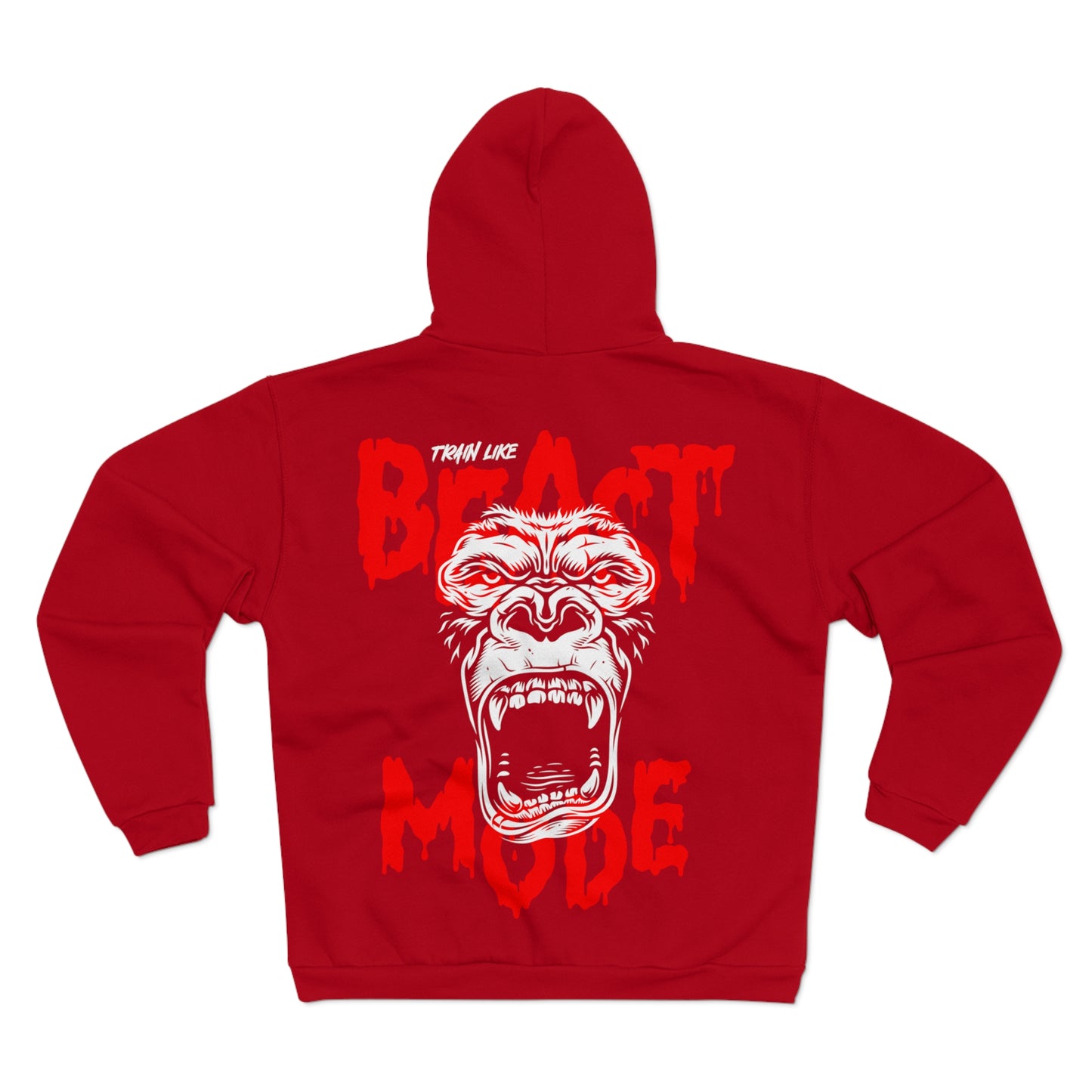Beast Mode Unisex Hooded Zip Sweatshirt - Bold Gorilla Design for Fitness Enthusiasts
