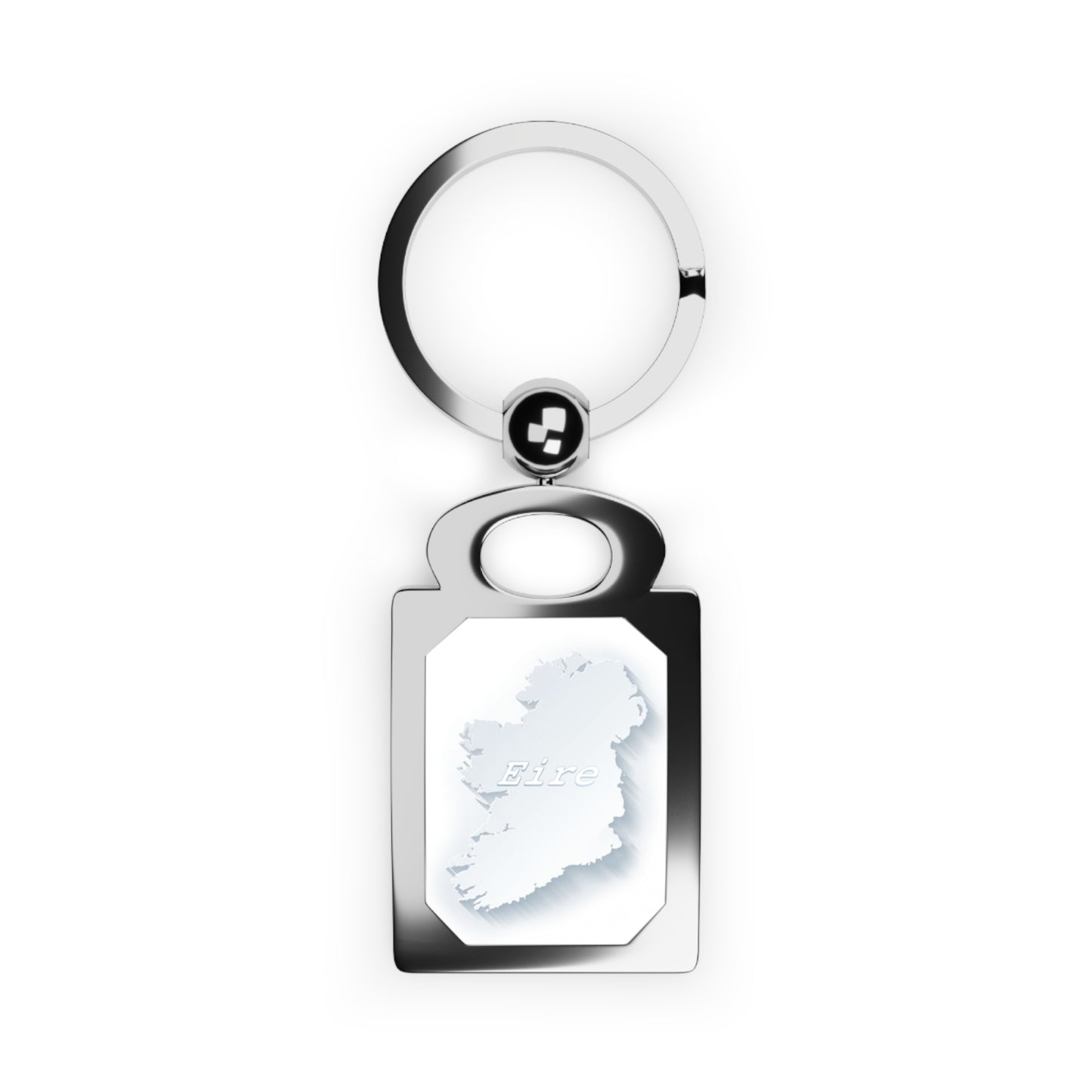 Eire White Rectangle Photo Keyring