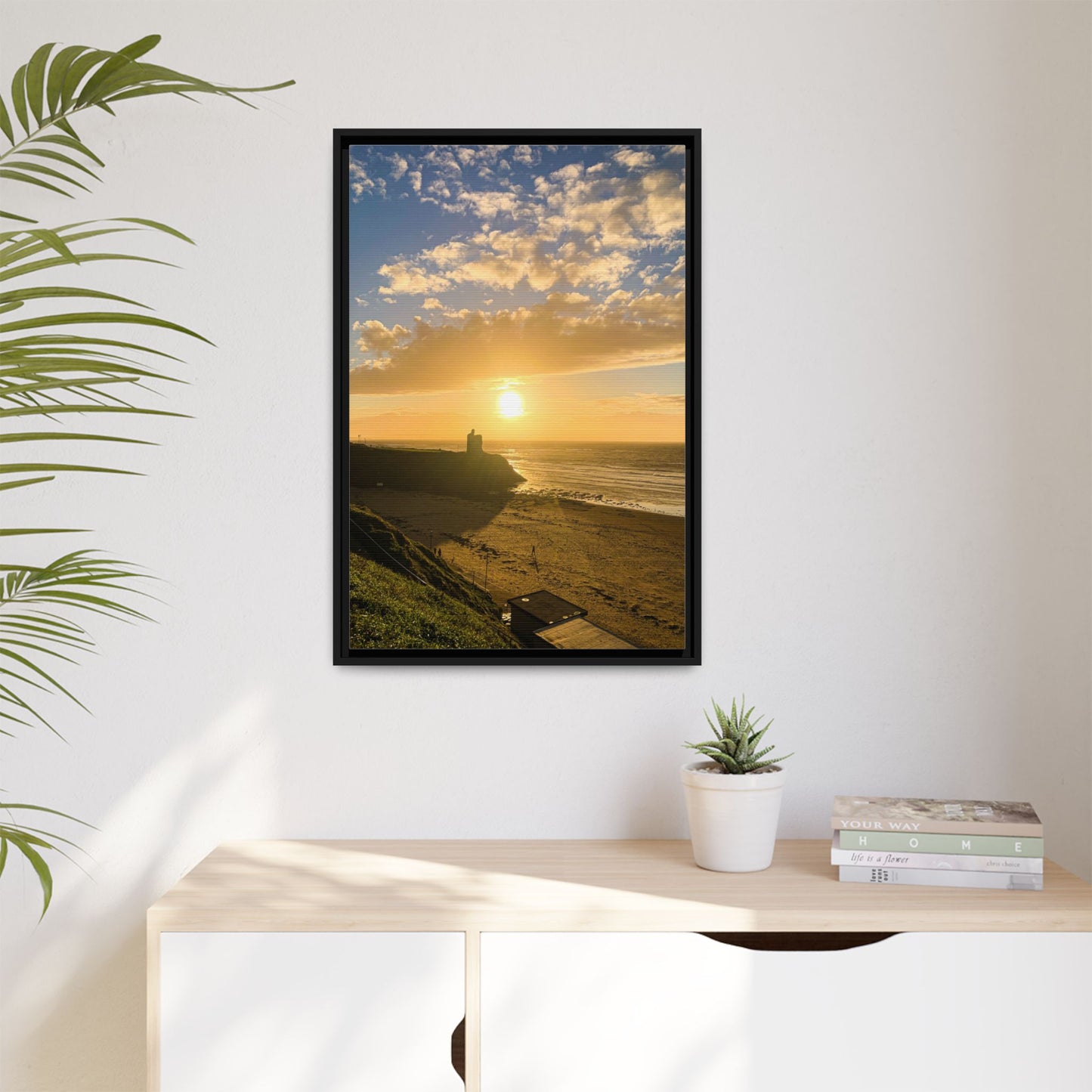 Ballybunion Sunset Castle Matte Canvas, Framed (Multi-color)