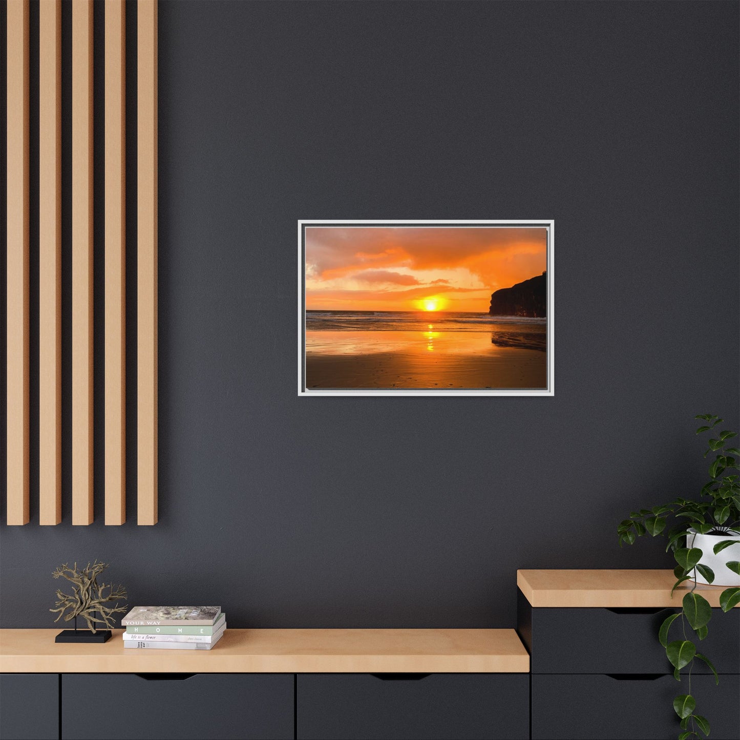 Sunset in Ballybunion Matte Canvas, Framed (Multi-color)
