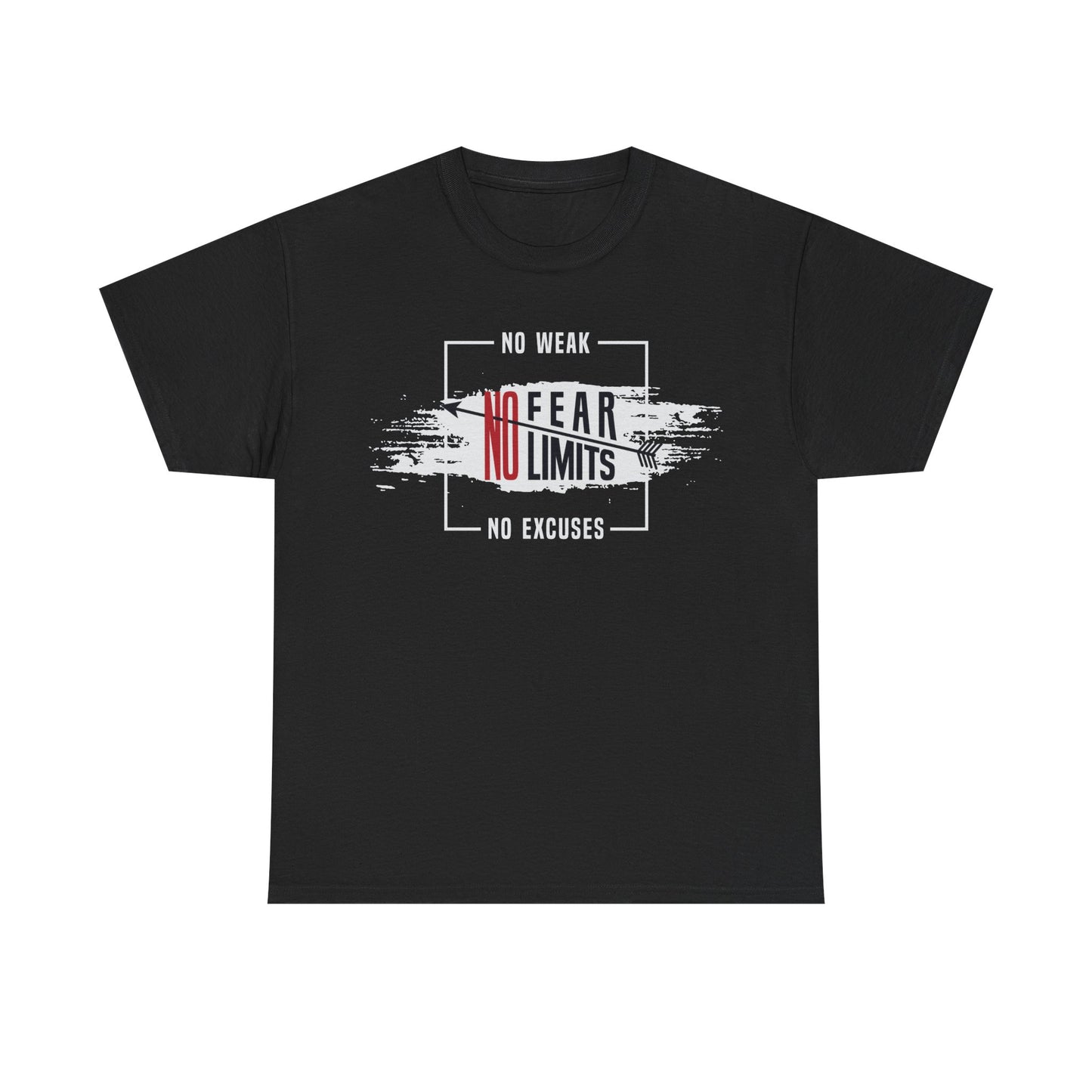 Motivational Unisex Heavy Cotton Tee - "No Fear, No Limits"