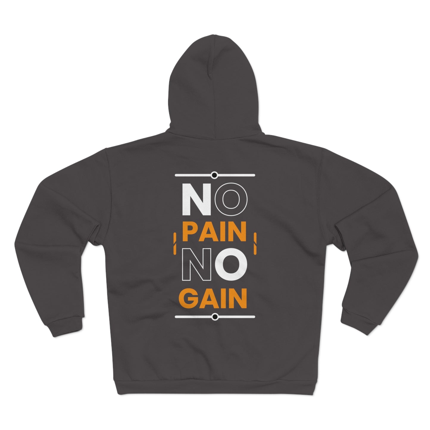 No Pain No Gain Unisex Hooded Zip Sweatshirt - Motivational Gym Wear